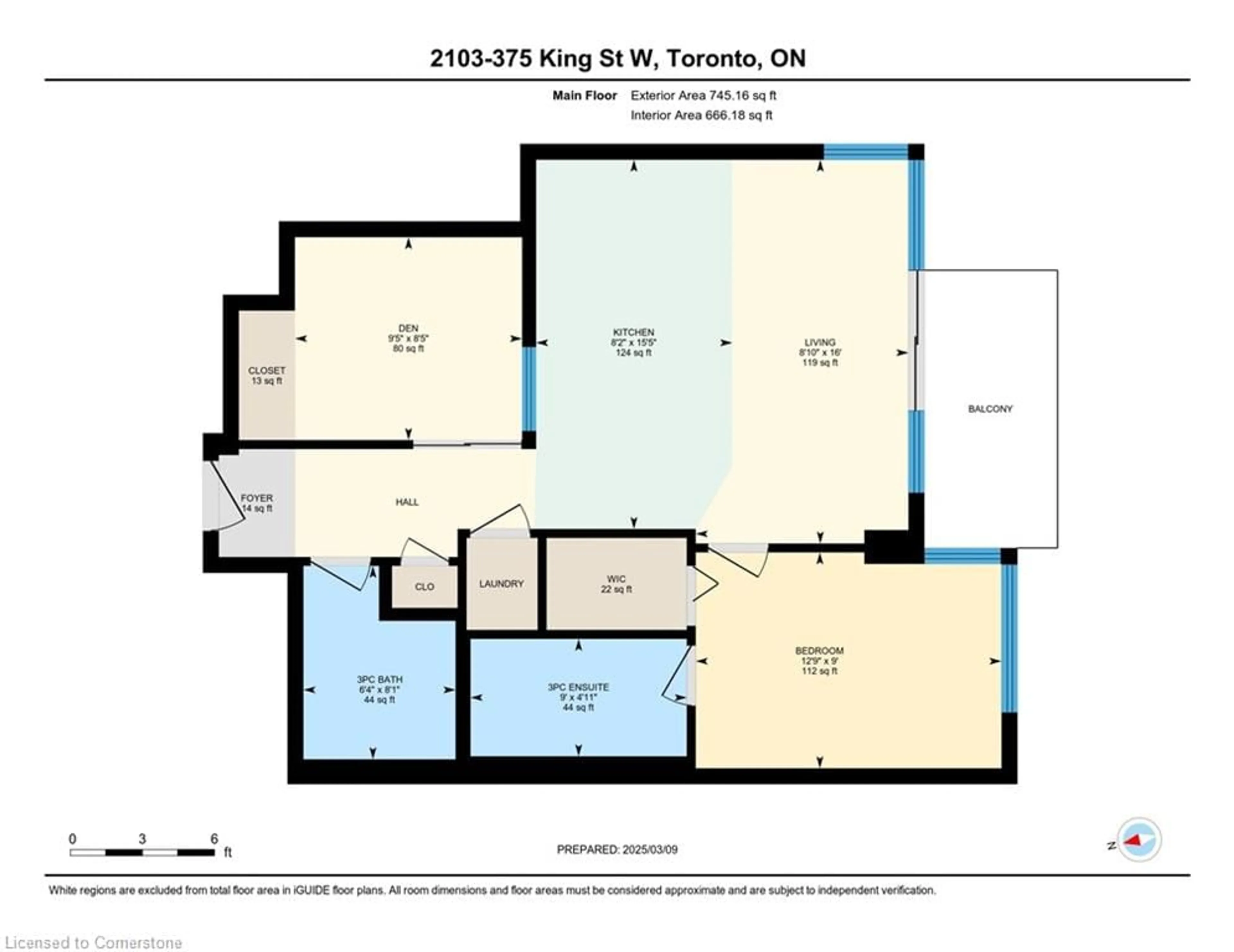 Floor plan for 375 King St #2103, Toronto Ontario M5V 1K5