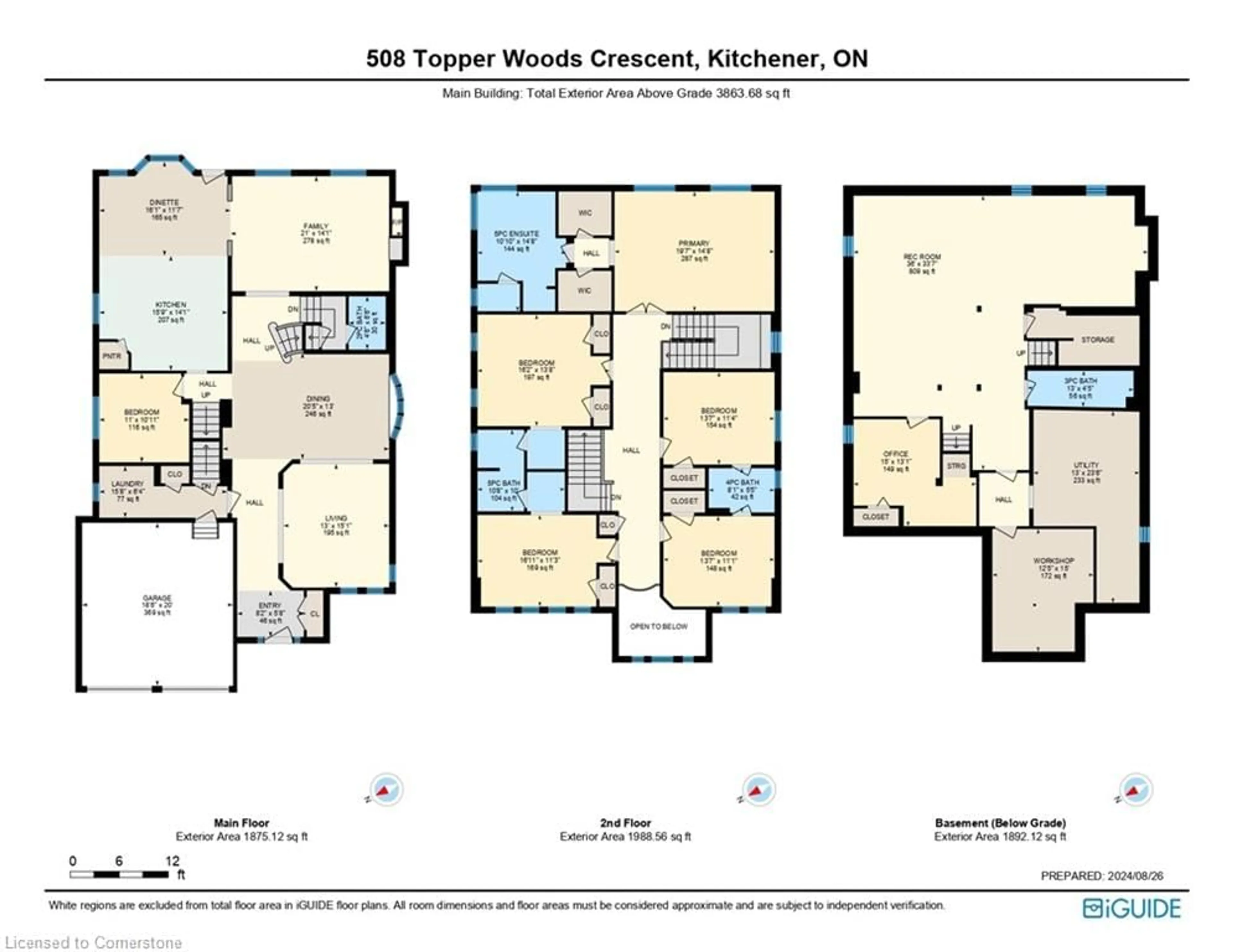 Floor plan for 508 Topper Woods Cres, Kitchener Ontario N2P 2Y4