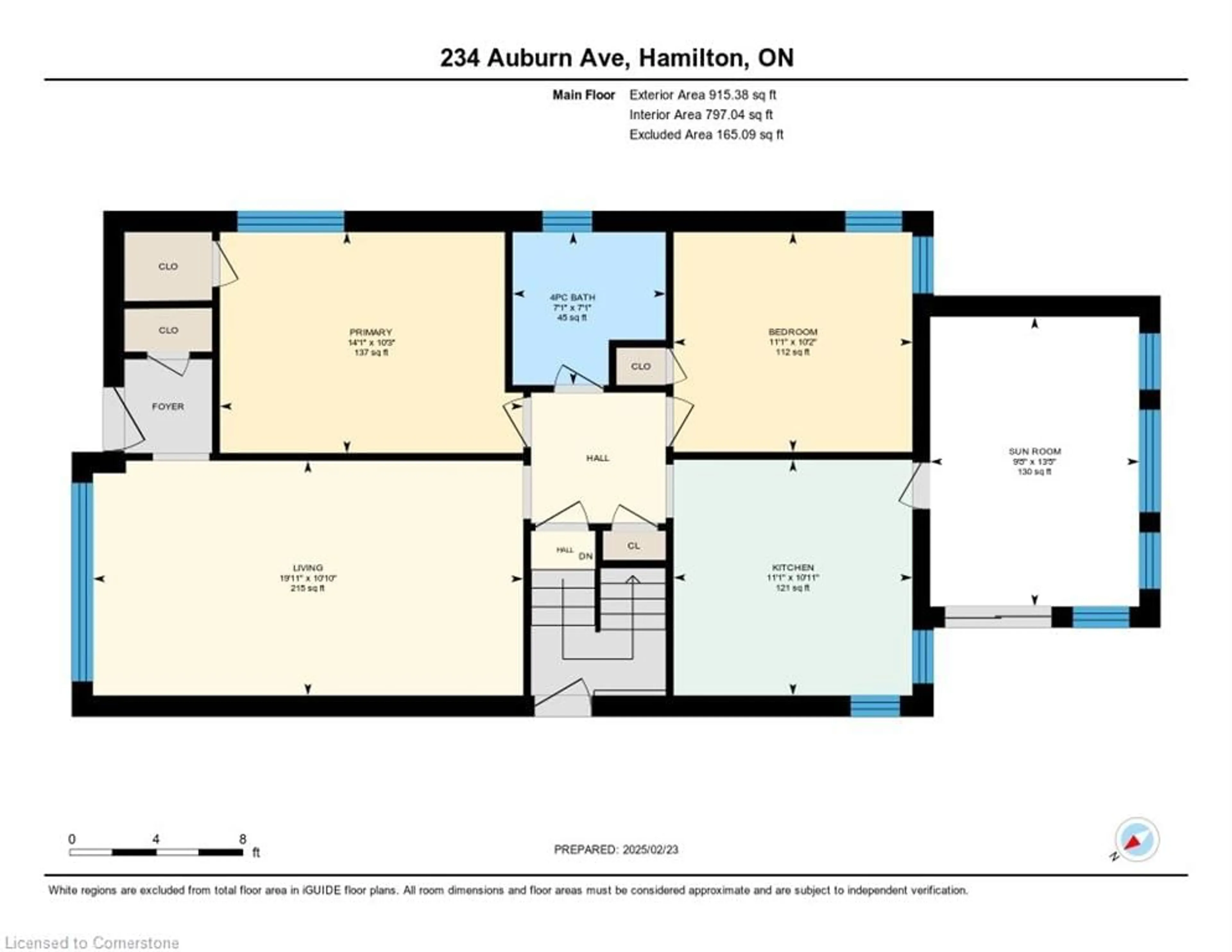 Floor plan for 234 Auburn Ave, Hamilton Ontario L8K 3B6