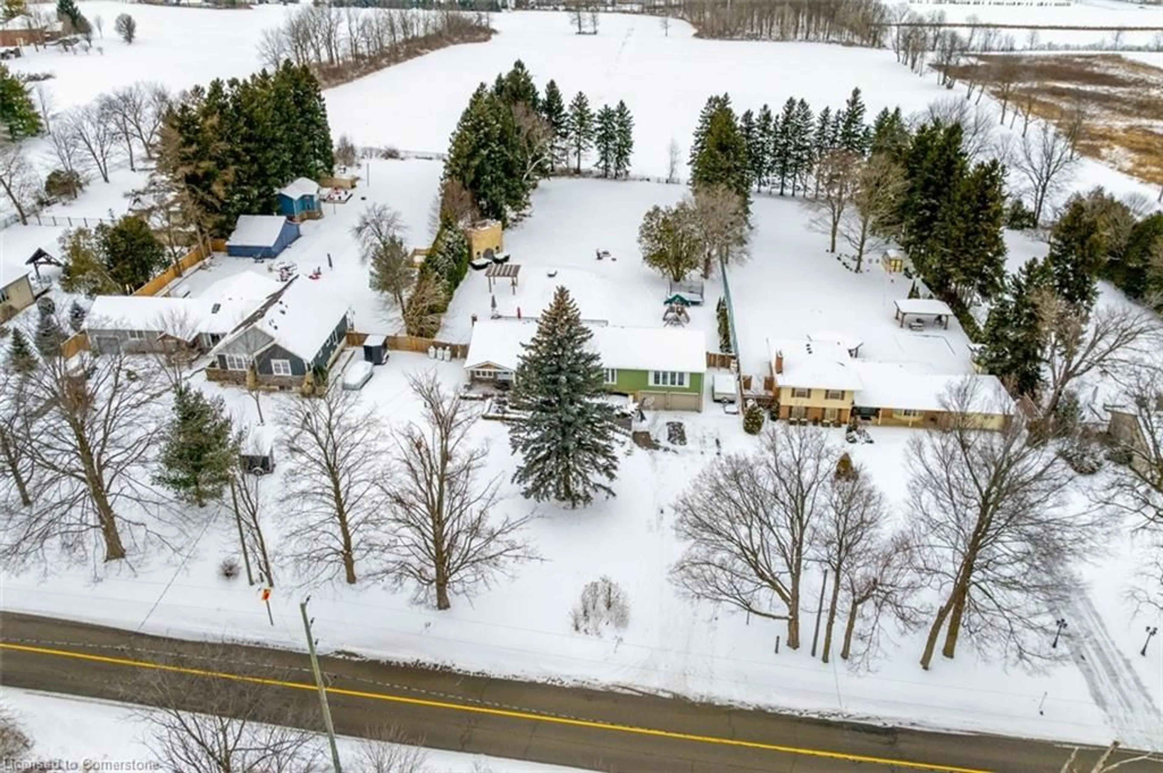 A pic from outside/outdoor area/front of a property/back of a property/a pic from drone, street for 311 8th Concession Rd, Carlisle Ontario L8N 2Z7