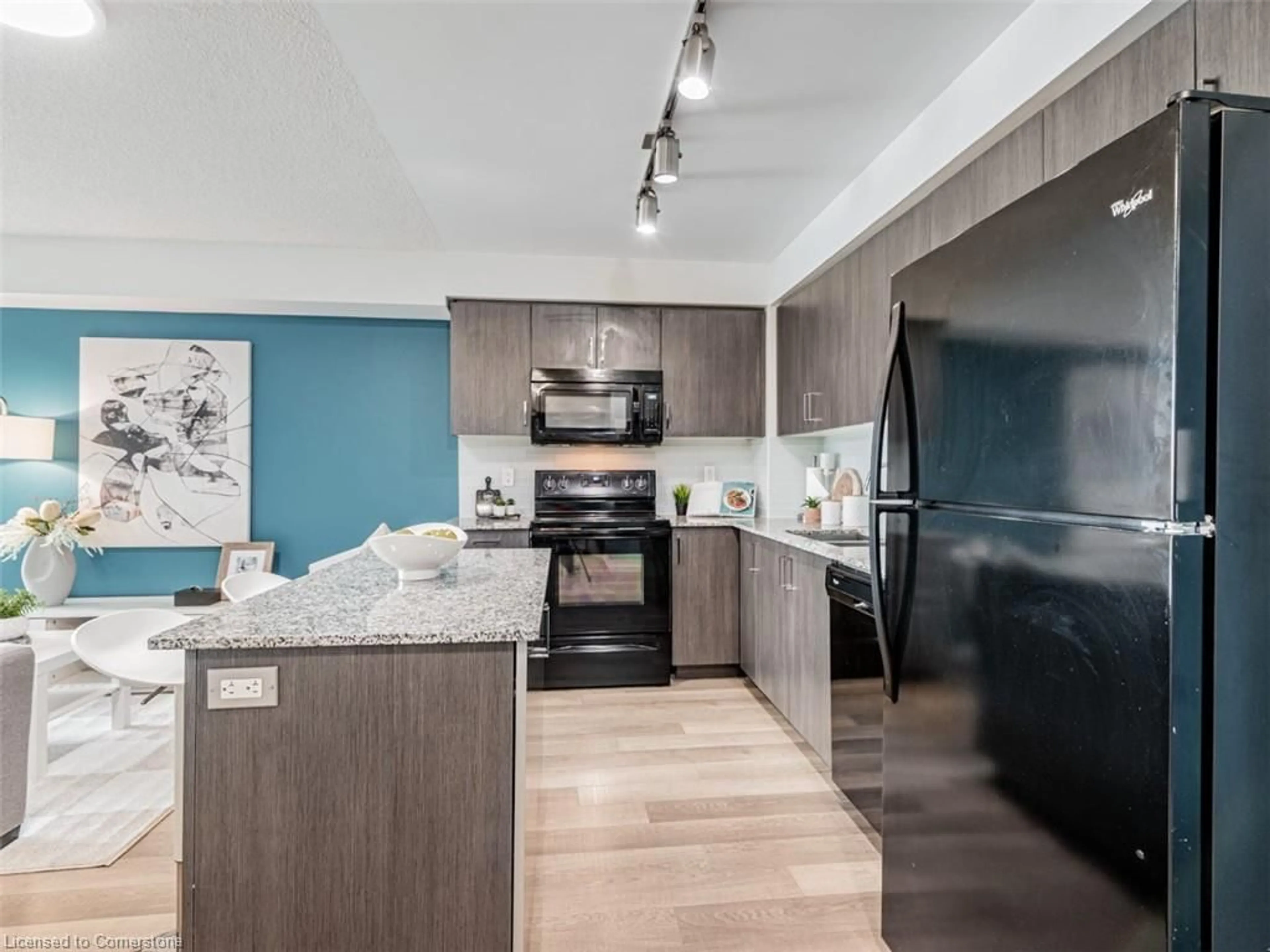 Open concept kitchen, unknown for 80 Esther Lorrie Drive #301, Toronto Ontario M9W 0C6