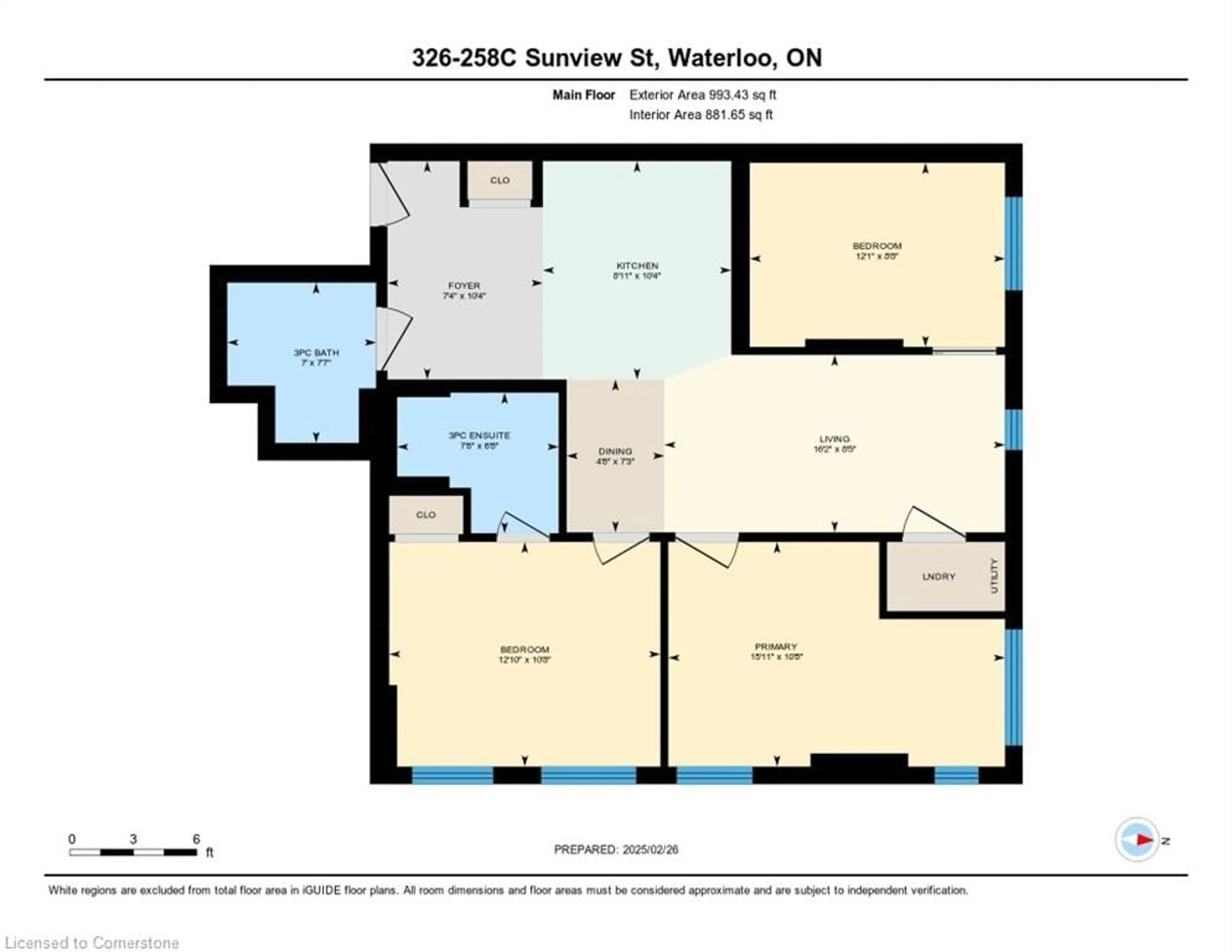 Floor plan for 258C Sunview St #326, Waterloo Ontario N2L 3V9