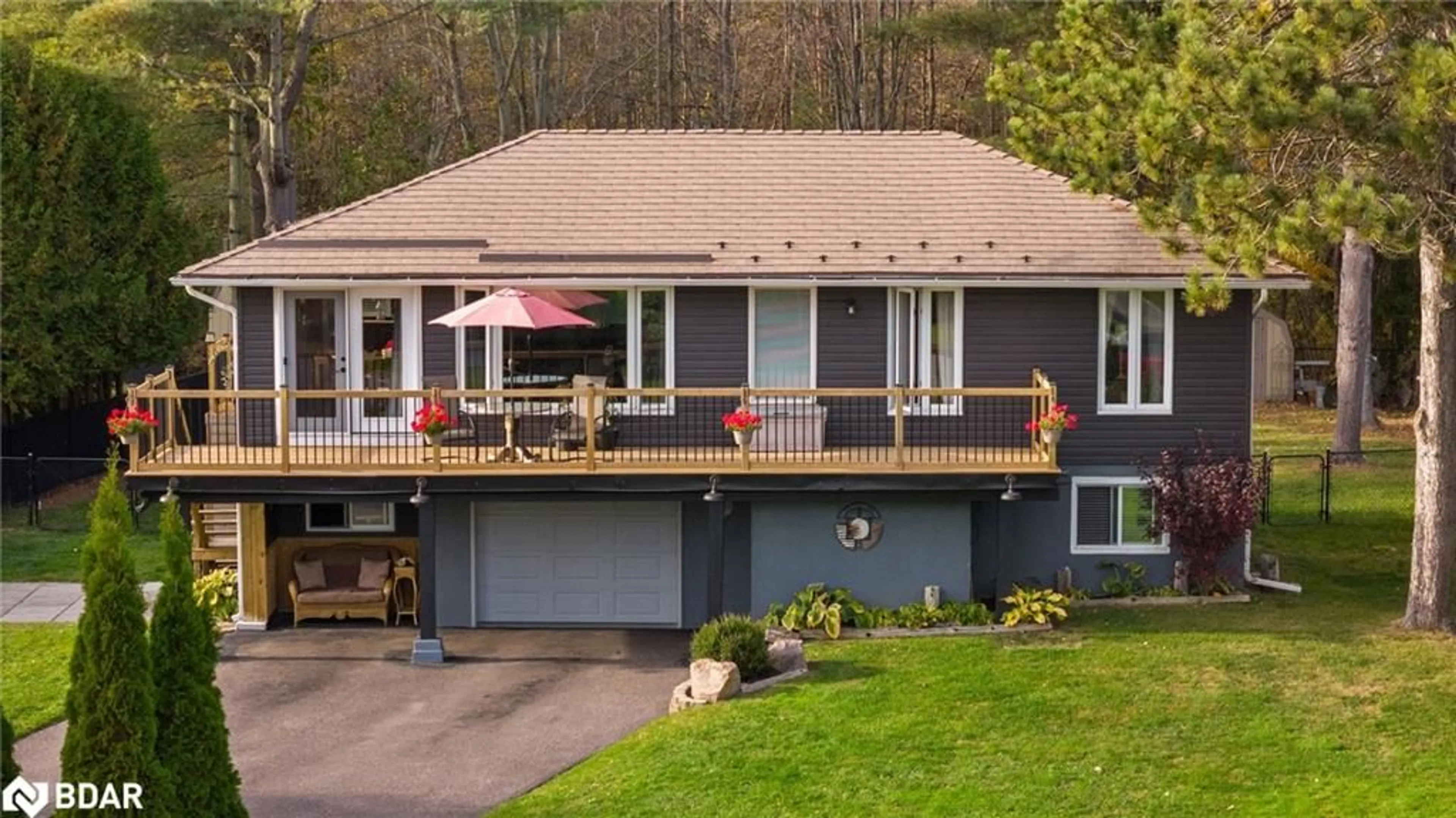 A pic from outside/outdoor area/front of a property/back of a property/a pic from drone, water/lake/river/ocean view for 3194 Shoreview Dr, Washago Ontario L0K 2B0