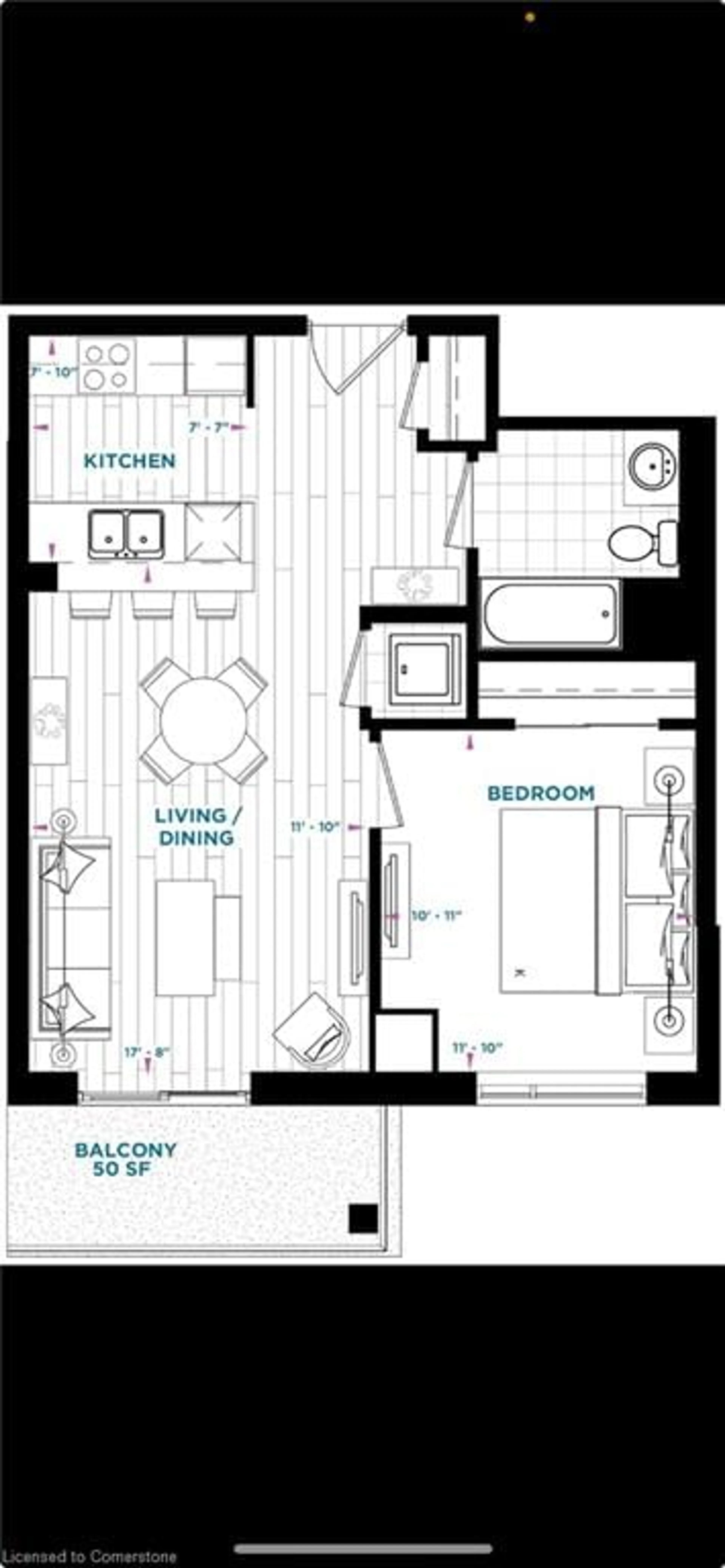 Floor plan for 600 North Service Rd #514, Hamilton Ontario L8E 0L2