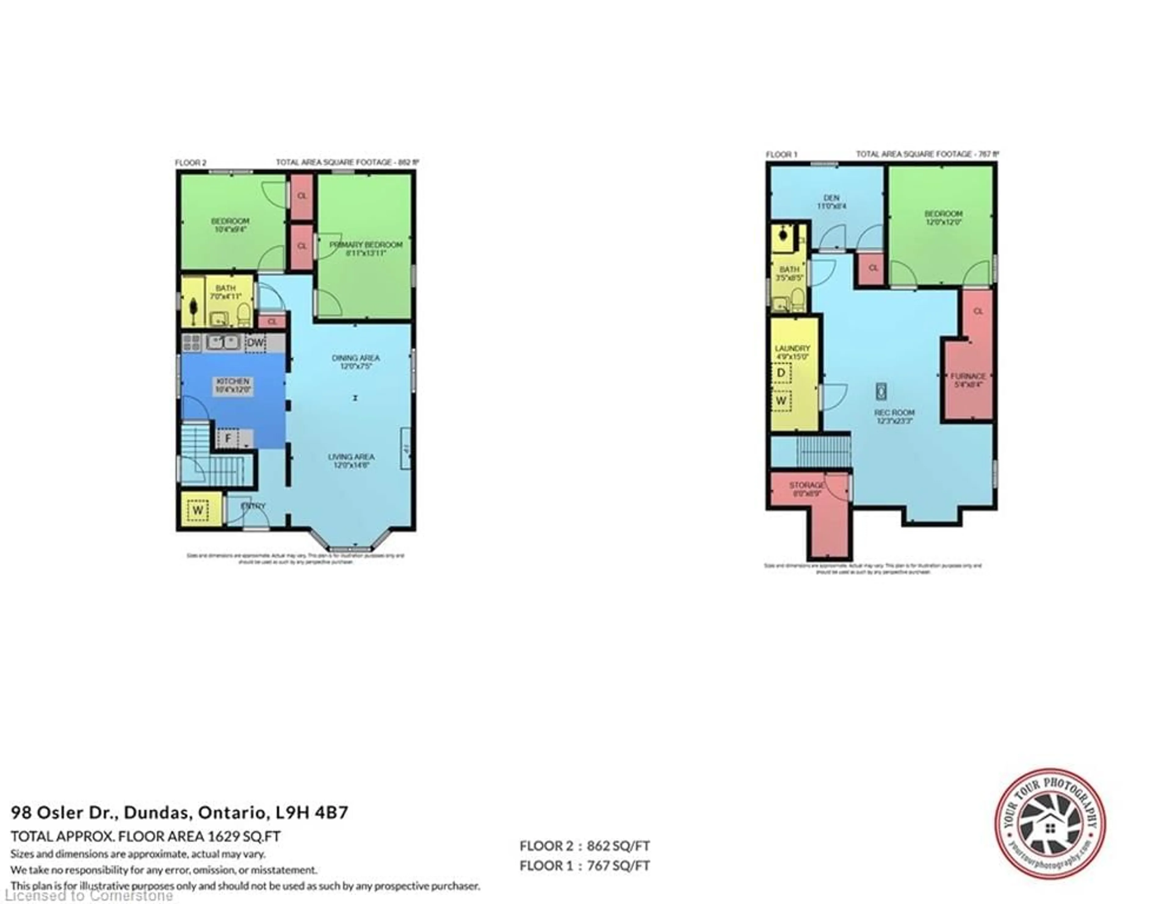 Floor plan for 98 Osler Dr, Dundas Ontario L9H 4B7