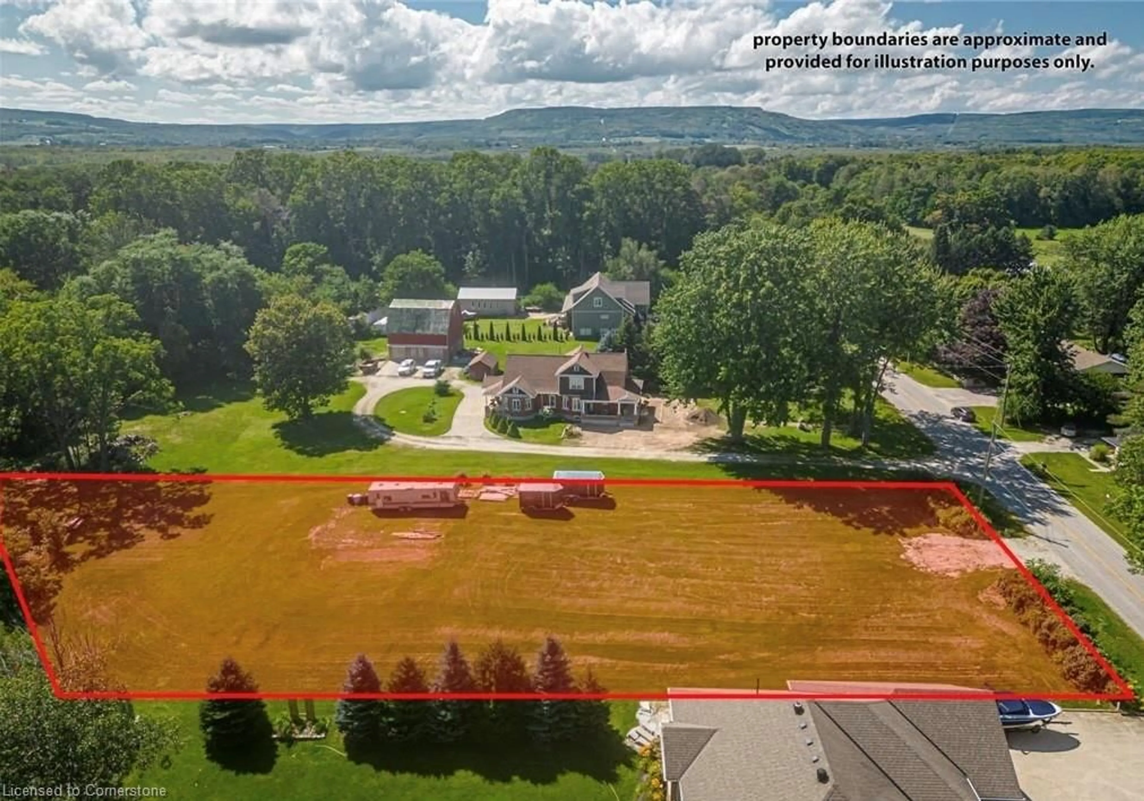 A pic from outside/outdoor area/front of a property/back of a property/a pic from drone, mountain view for 7639 36/37 Nottawasaga Sideroad, Nottawa Ontario L0M 1P0