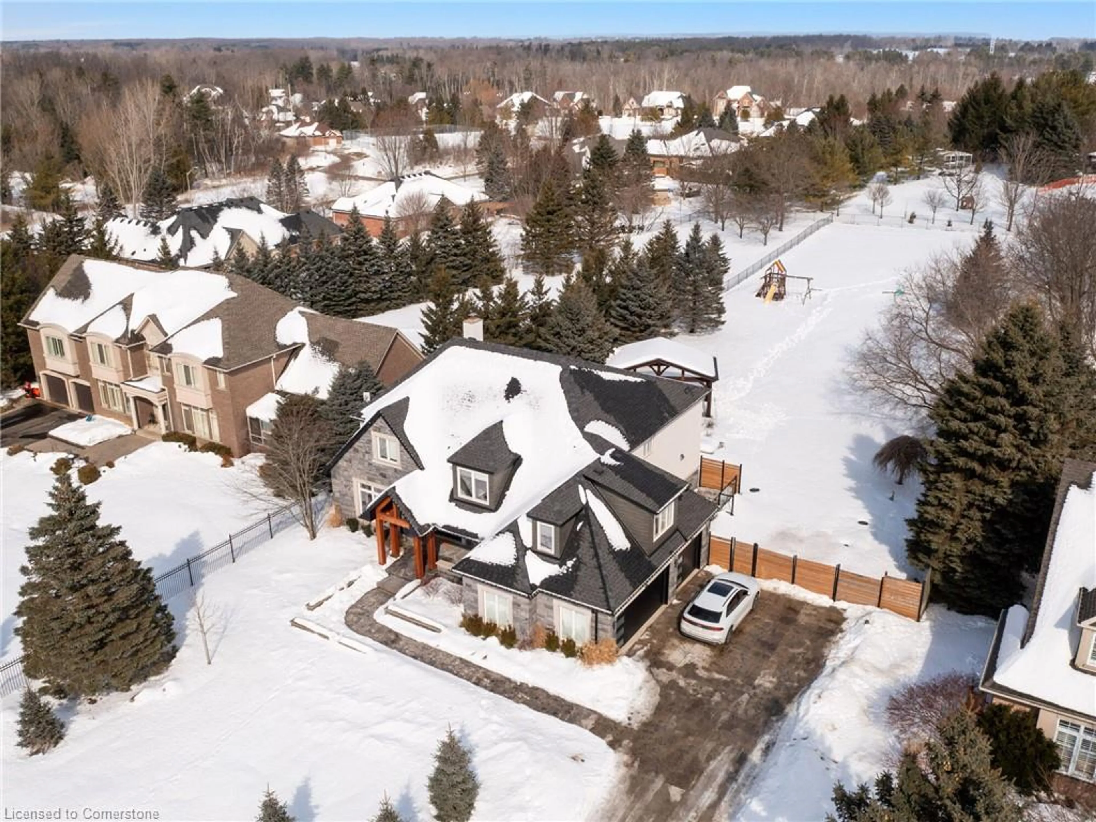 A pic from outside/outdoor area/front of a property/back of a property/a pic from drone, street for 46 Appaloosa Trail, Flamborough Ontario L0R 1H3