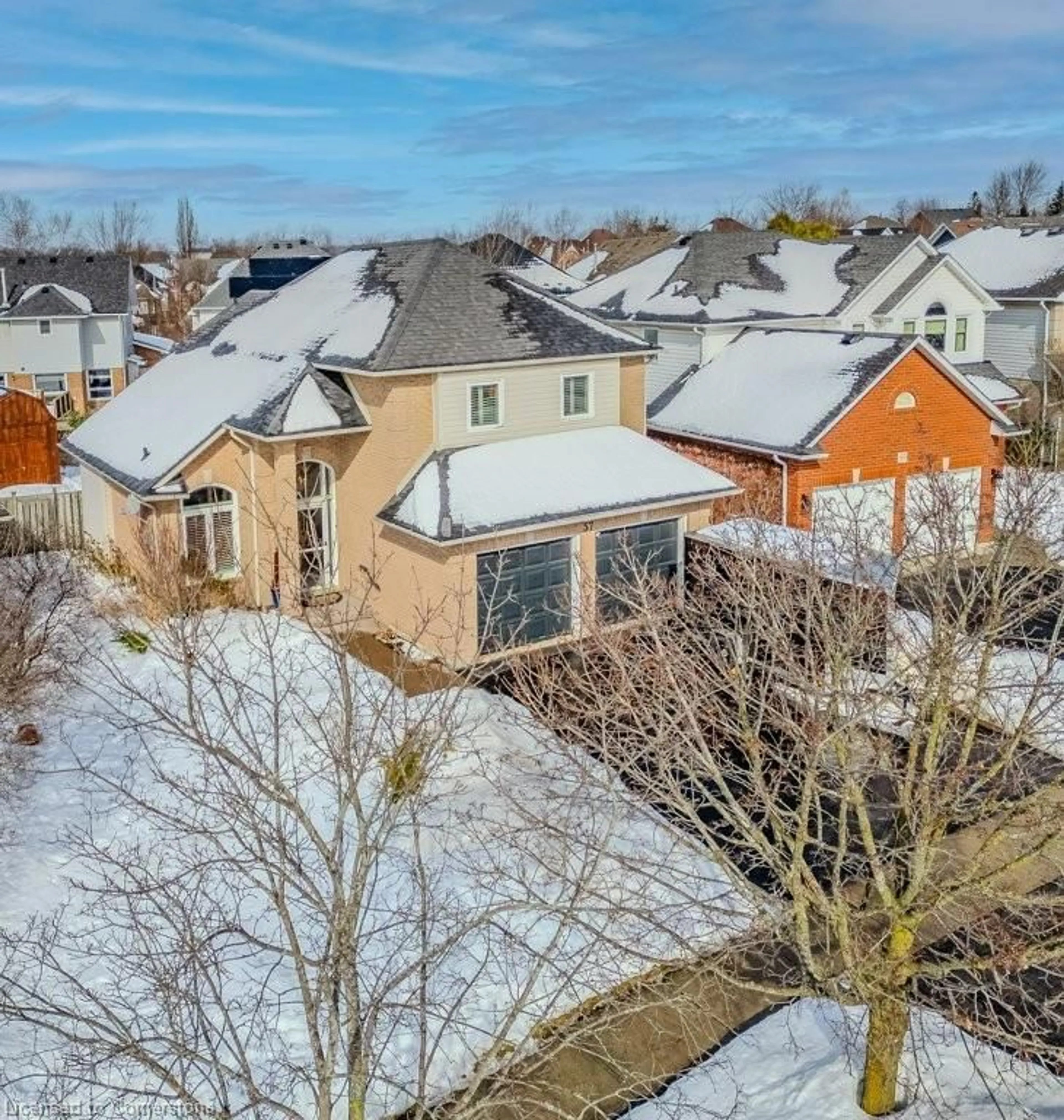 A pic from outside/outdoor area/front of a property/back of a property/a pic from drone, street for 57 Longyear Dr, Waterdown Ontario L8B 0N8