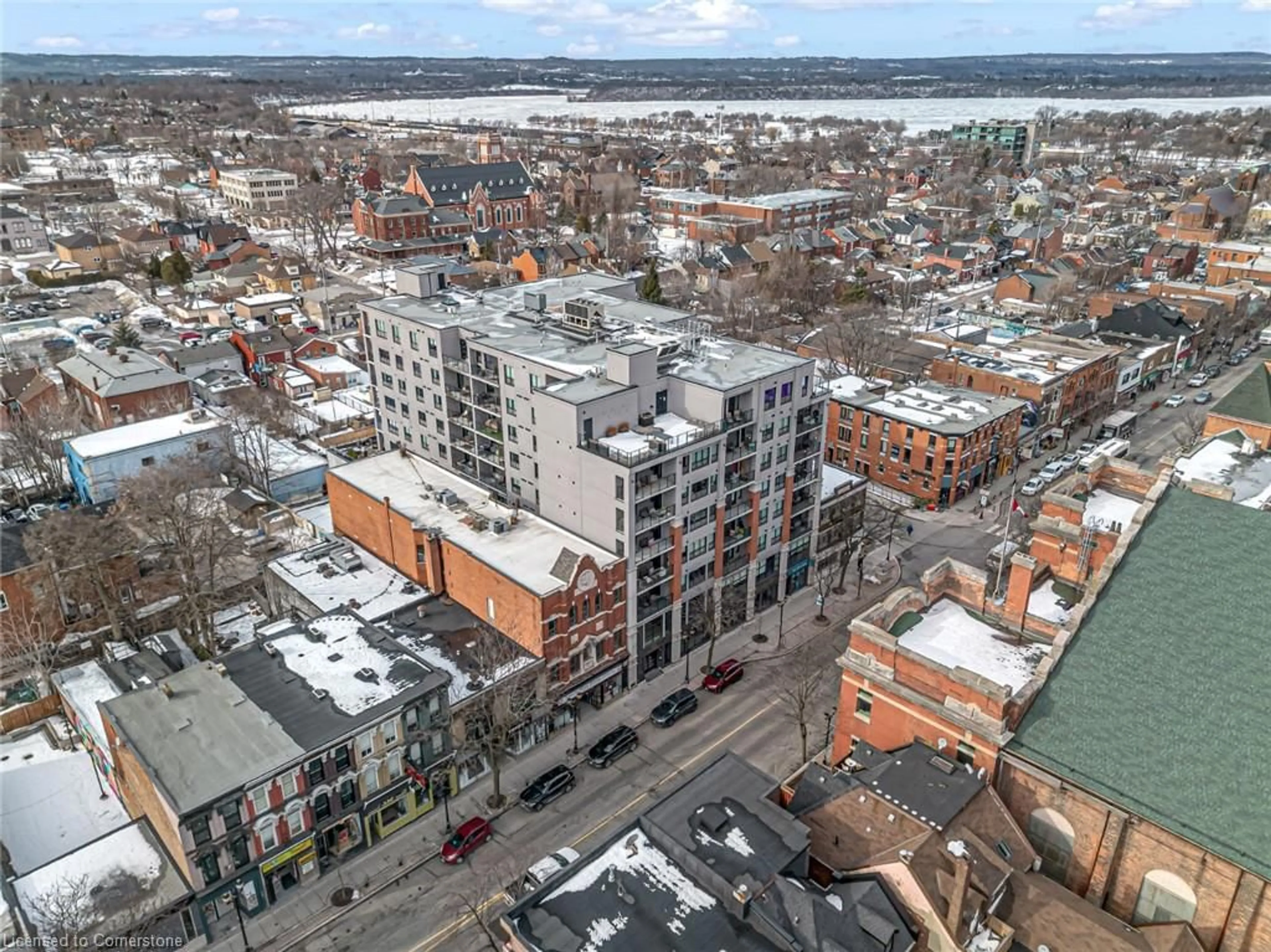 A pic from outside/outdoor area/front of a property/back of a property/a pic from drone, city buildings view from balcony for 181 James St #306, Hamilton Ontario L8R 2K9