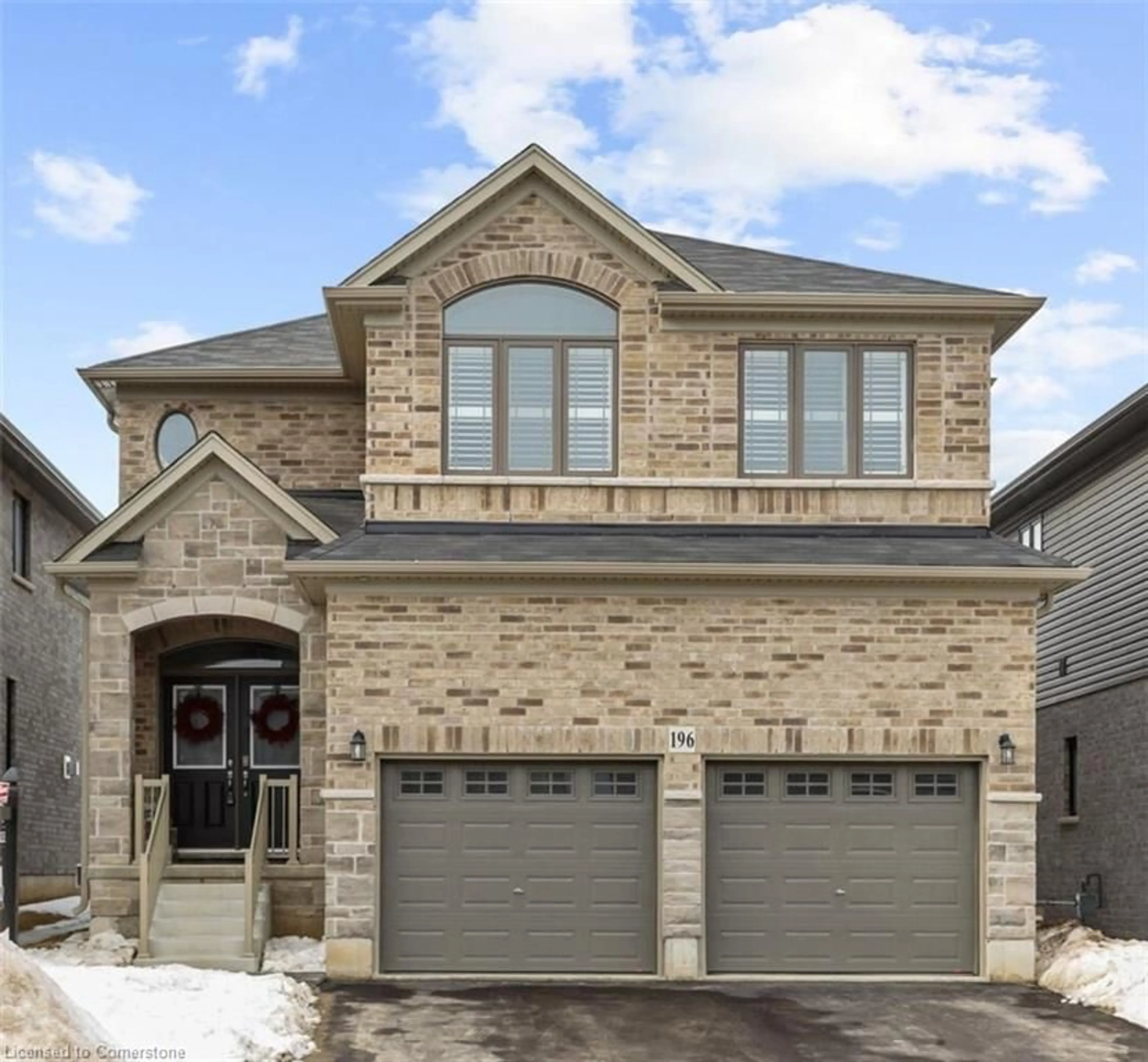 Home with brick exterior material, street for 196 Longboat Run West, Brantford Ontario N3T 0T1