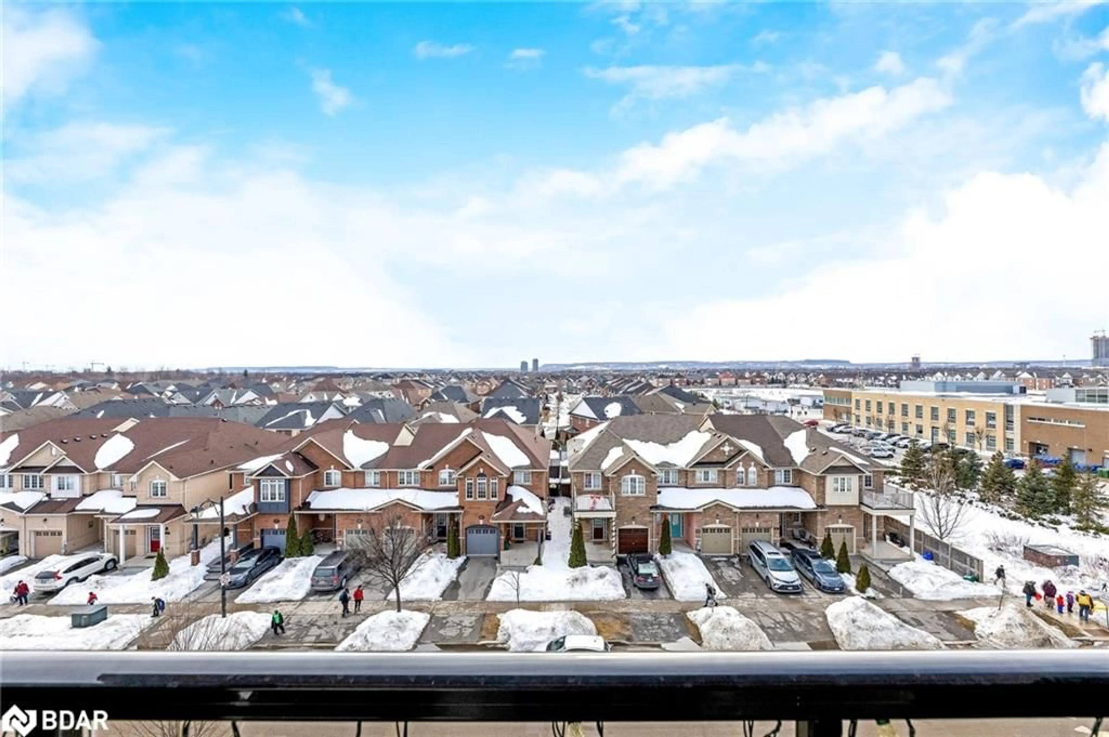 Balcony in the apartment, city buildings view from balcony for 650 Sauve Street St #507, Milton Ontario L9T 9A8