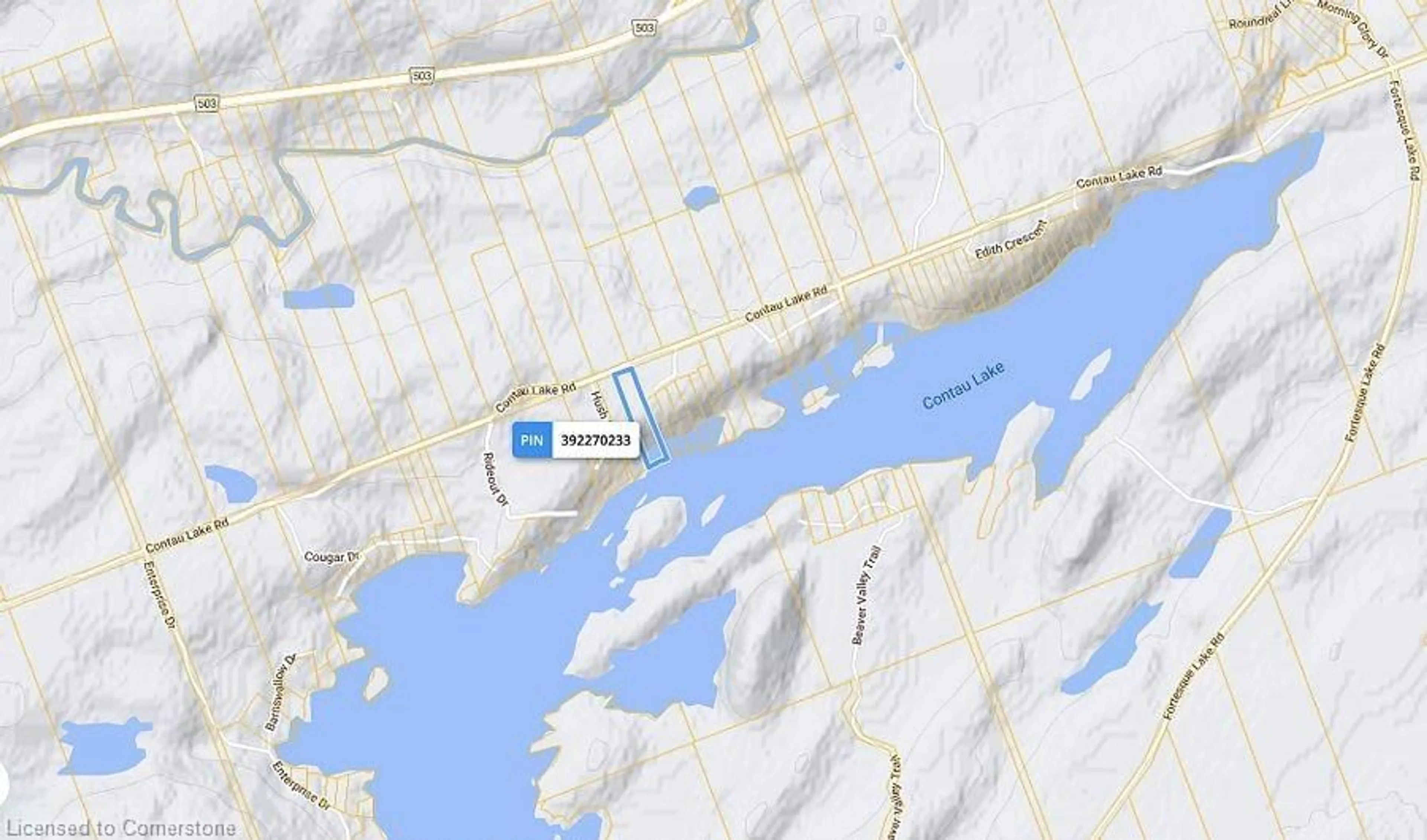 Picture of a map for 0 Contau Lake Rd, Haliburton Ontario K0M 1R0