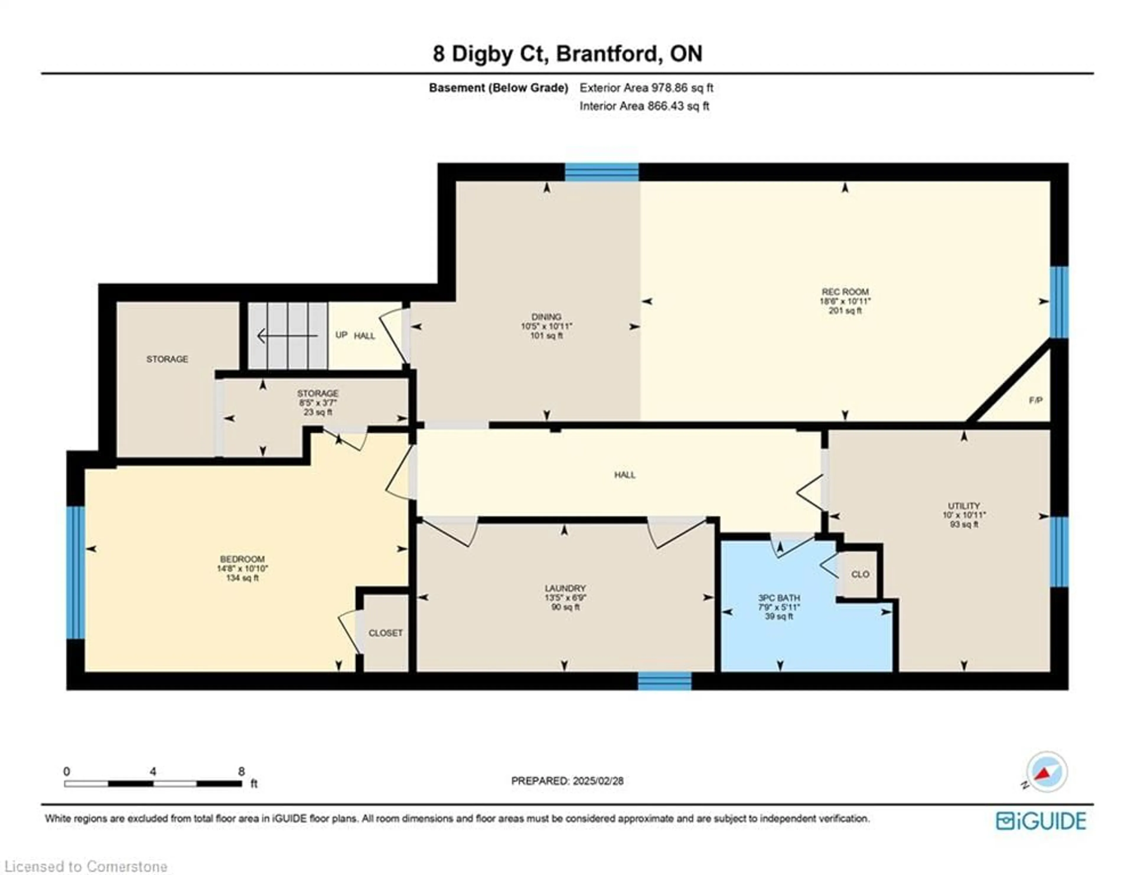 Floor plan for 8 Digby Crt, Brantford Ontario N3P 2A6