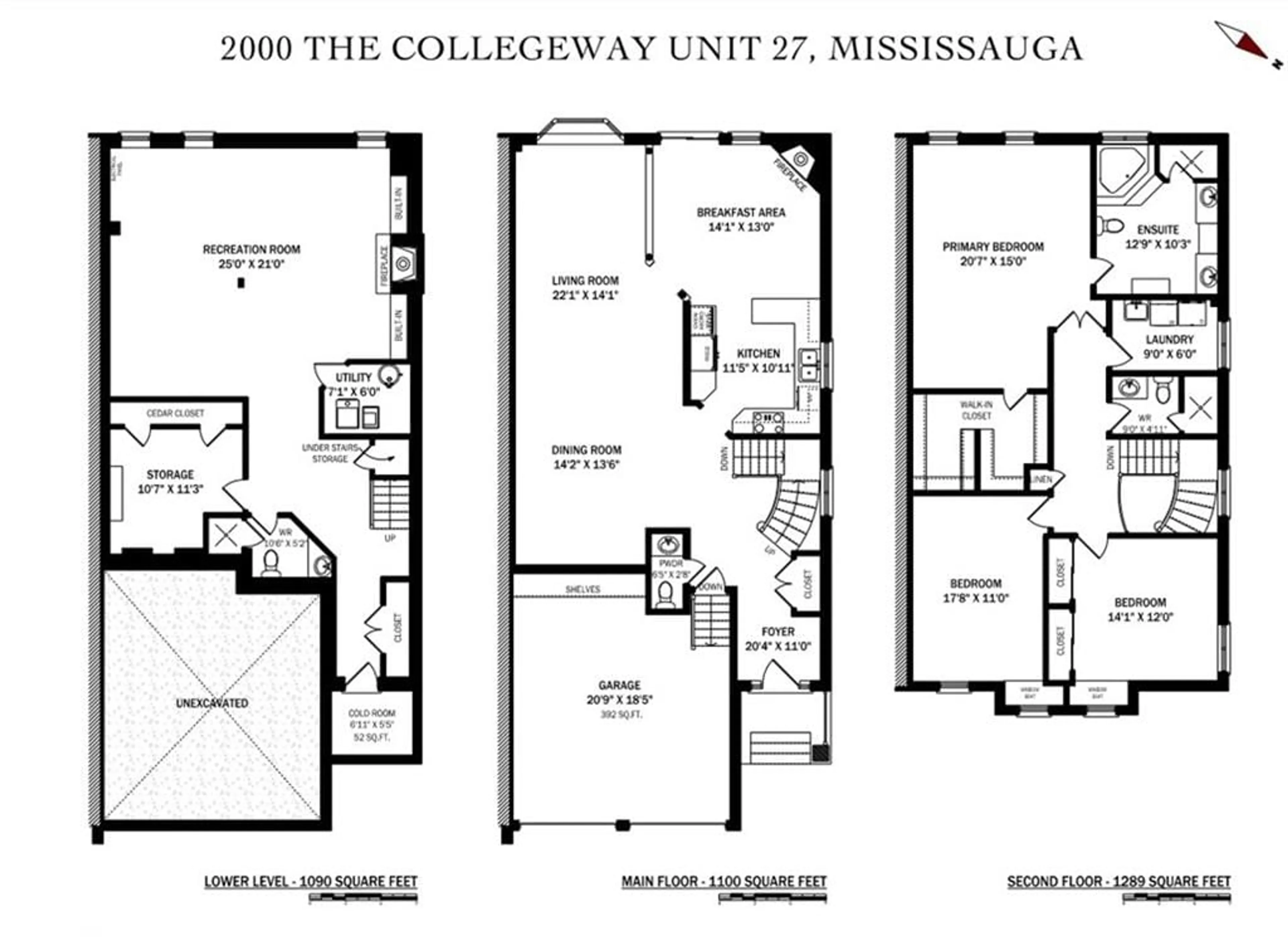 Floor plan for 2000 The Collegeway #27, Mississauga Ontario L5L 5Y9