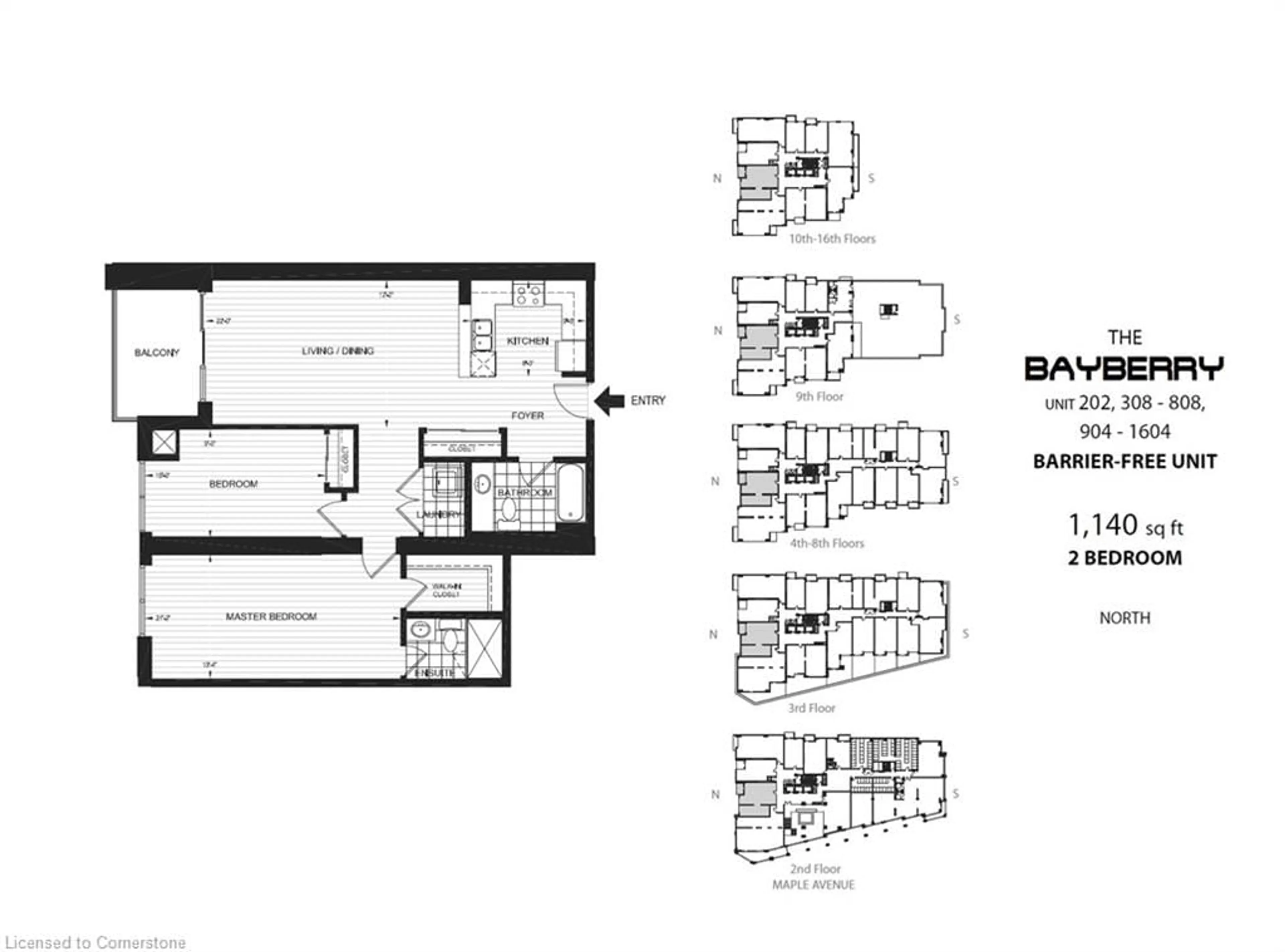 Floor plan for 551 Maple Ave #1604, Burlington Ontario L7S 1M7