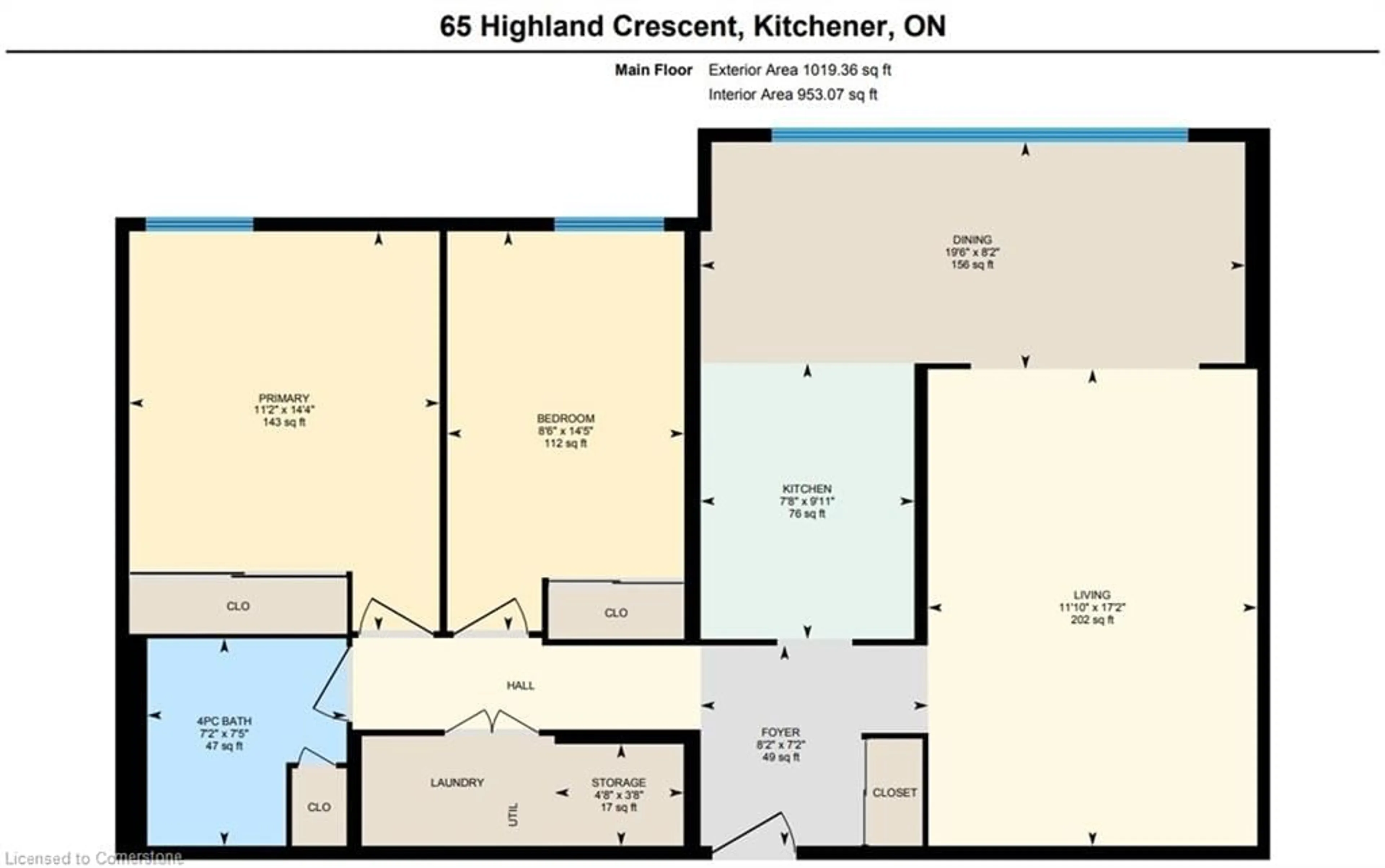 Floor plan for 65 Highland Cres #806, Kitchener Ontario N2M 5M8