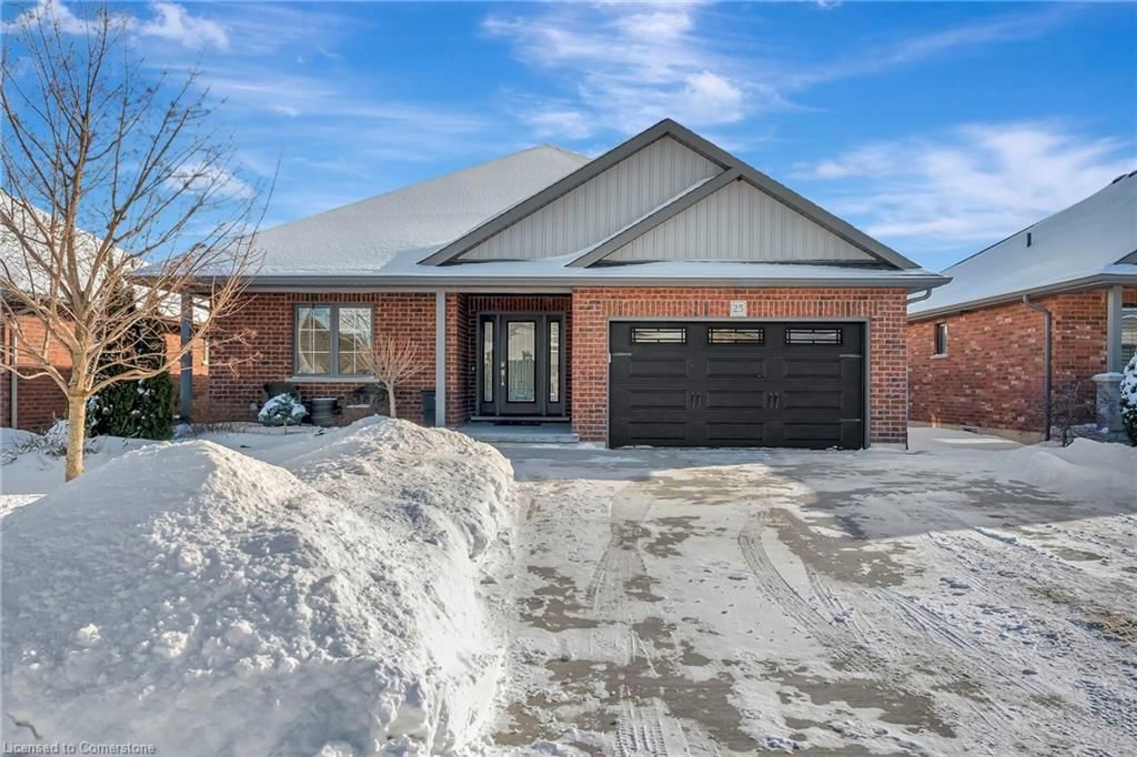 Home with brick exterior material, street for 25 Galinee Trail, Port Dover Ontario N0A 1N9