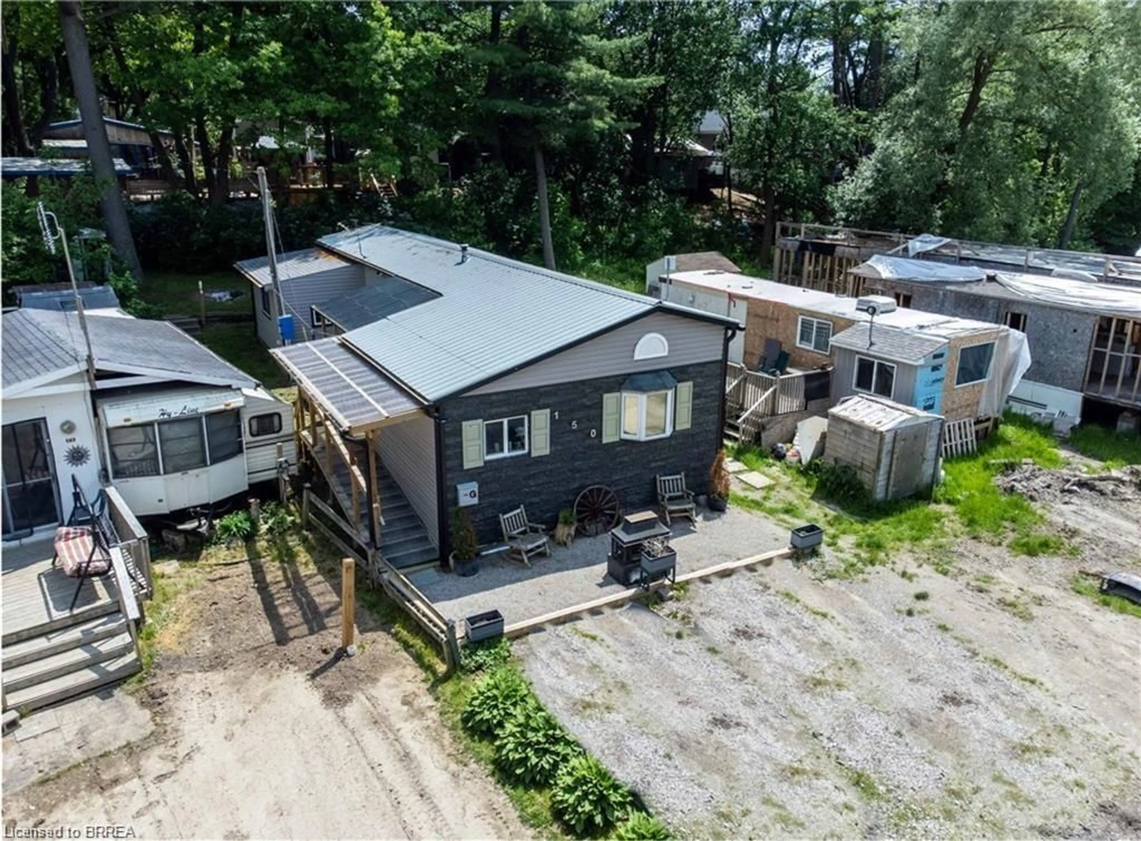 A pic from outside/outdoor area/front of a property/back of a property/a pic from drone, street for 99 Fourth Concession Rd #150, Burford Ontario N0E 1A0