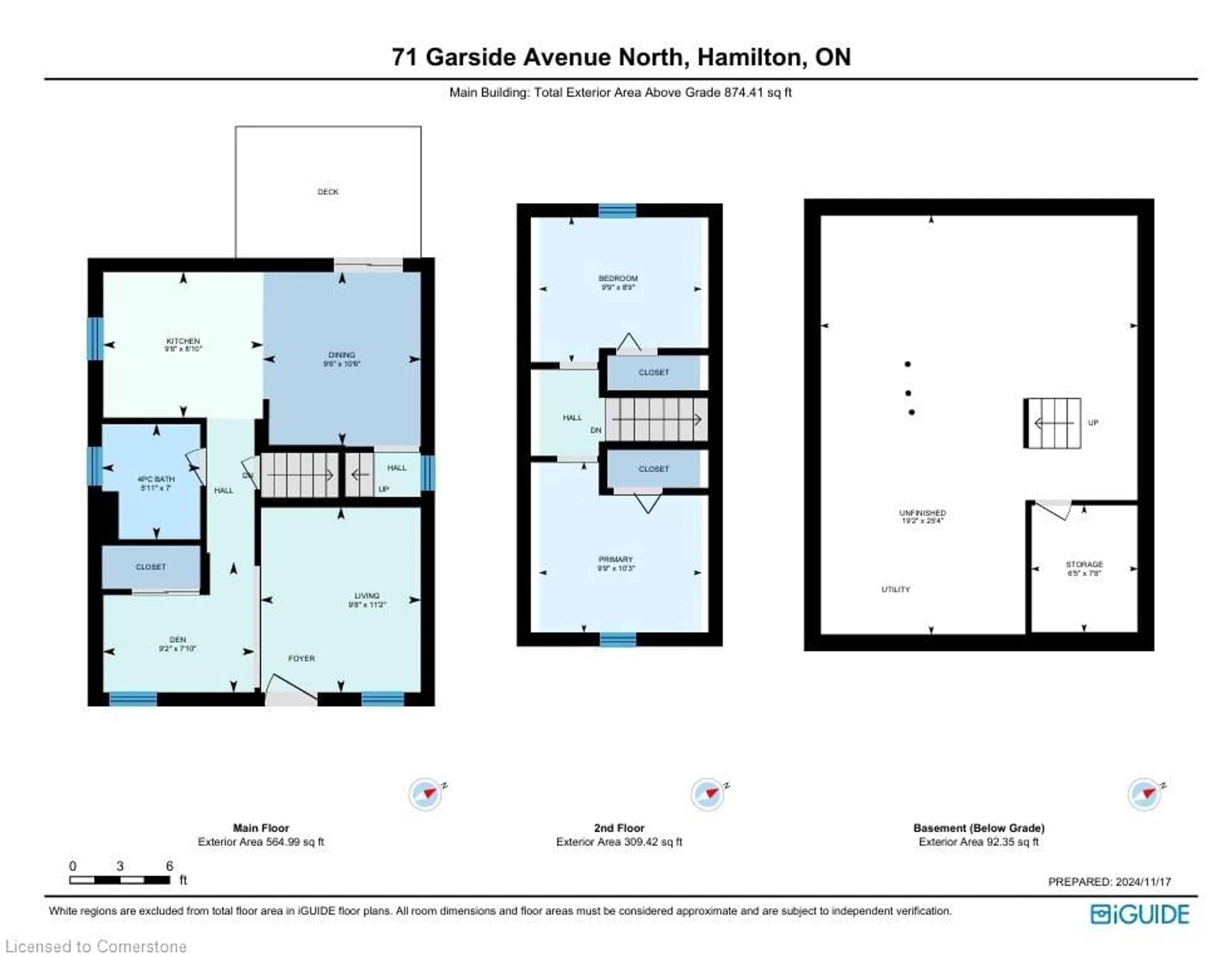 Floor plan for 71 Garside Ave, Hamilton Ontario L8H 4W4