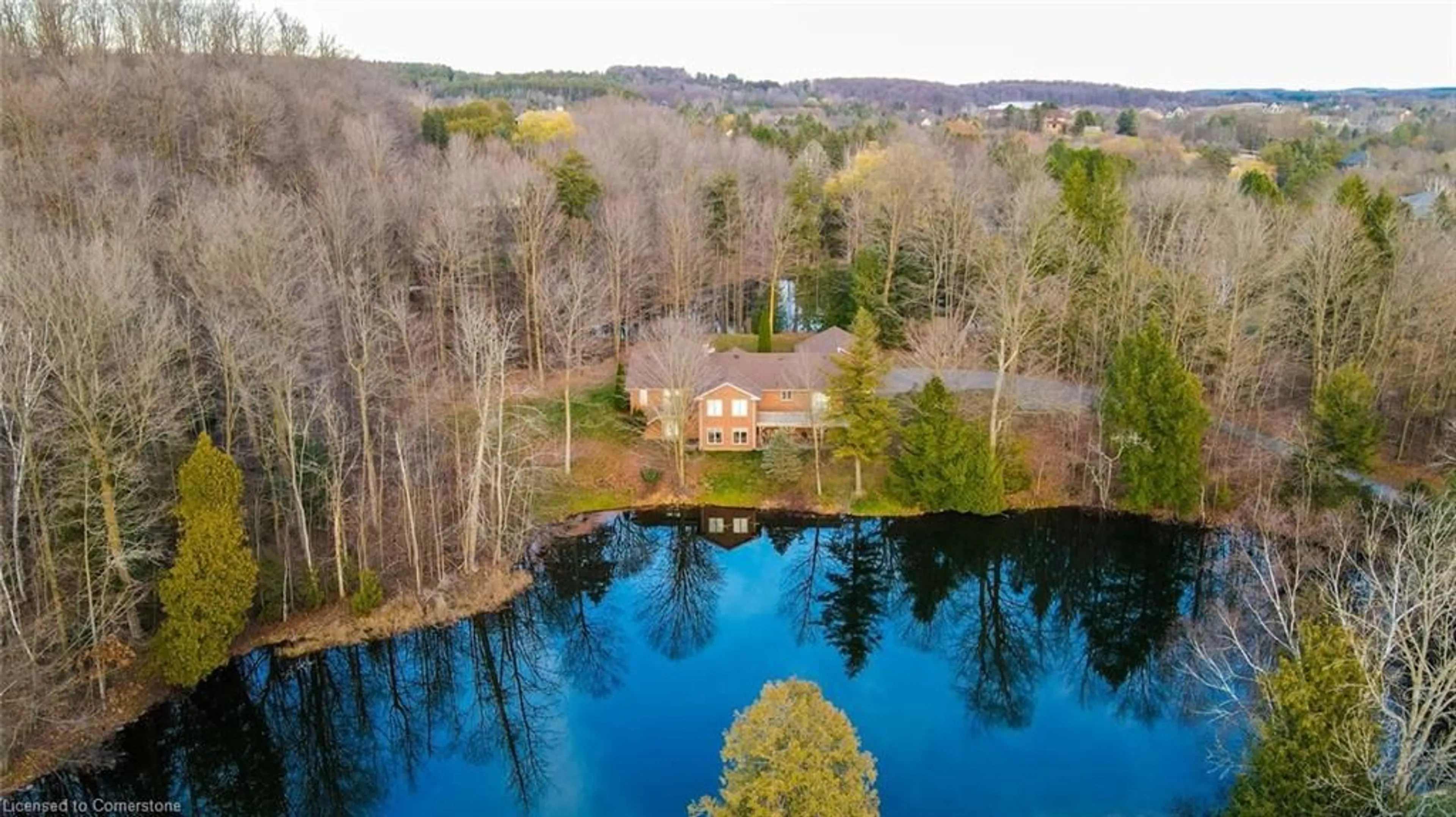 A pic from outside/outdoor area/front of a property/back of a property/a pic from drone, water/lake/river/ocean view for 22 Matson Dr, Caledon Ontario L7E 0A9