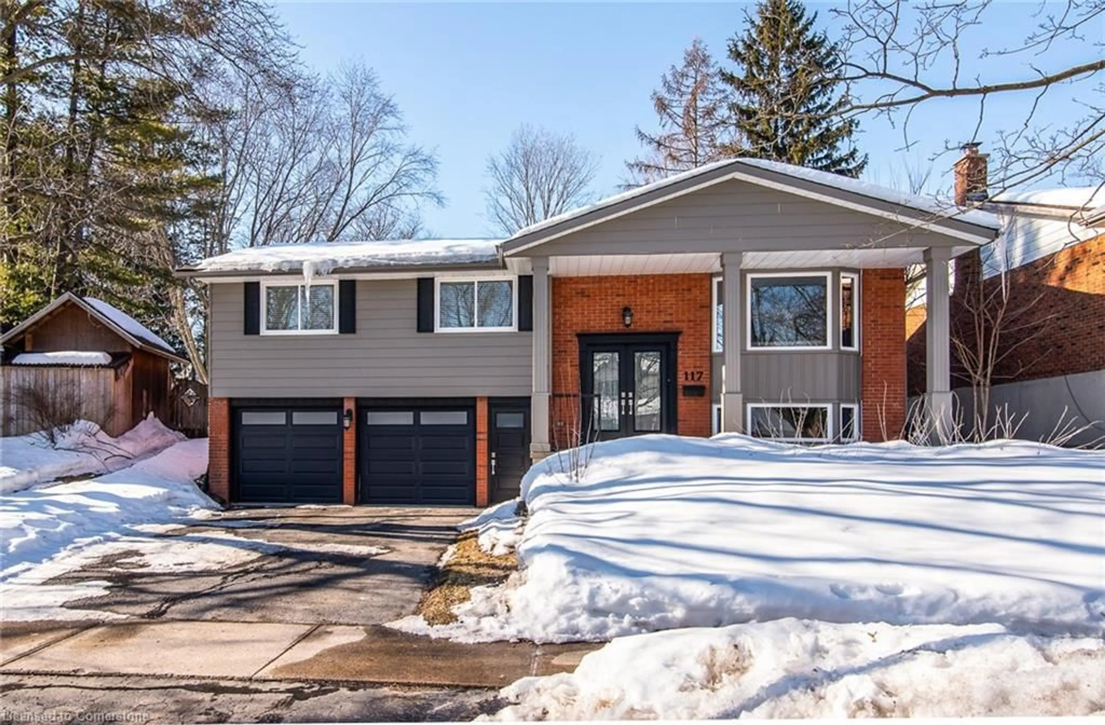 Home with brick exterior material, street for 117 Candlewood Cres, Waterloo Ontario N2L 5M7