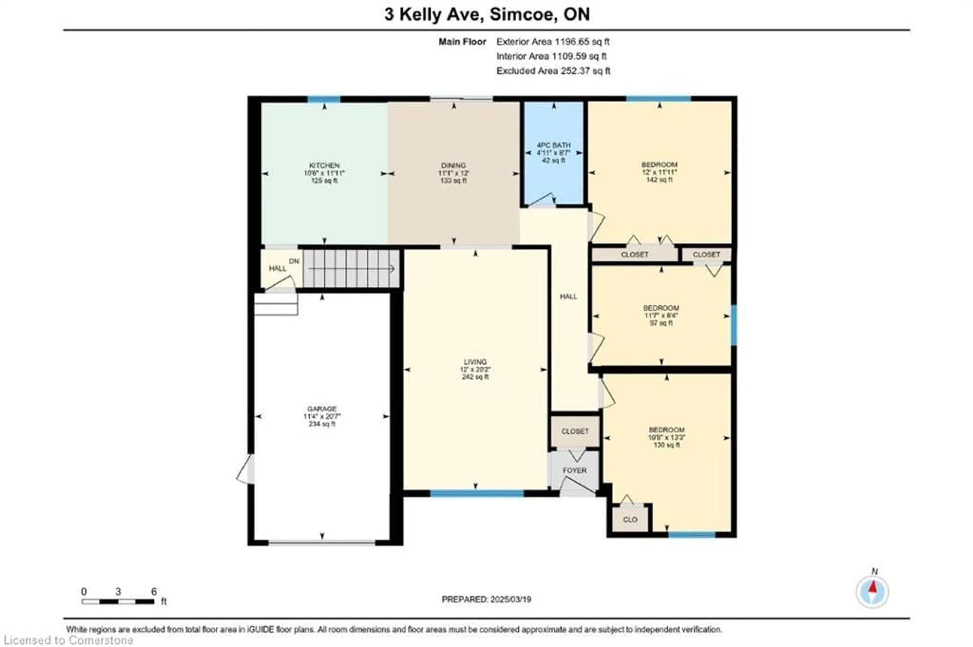 Floor plan for 3 Kelly Ave, Simcoe Ontario N3Y 4V6