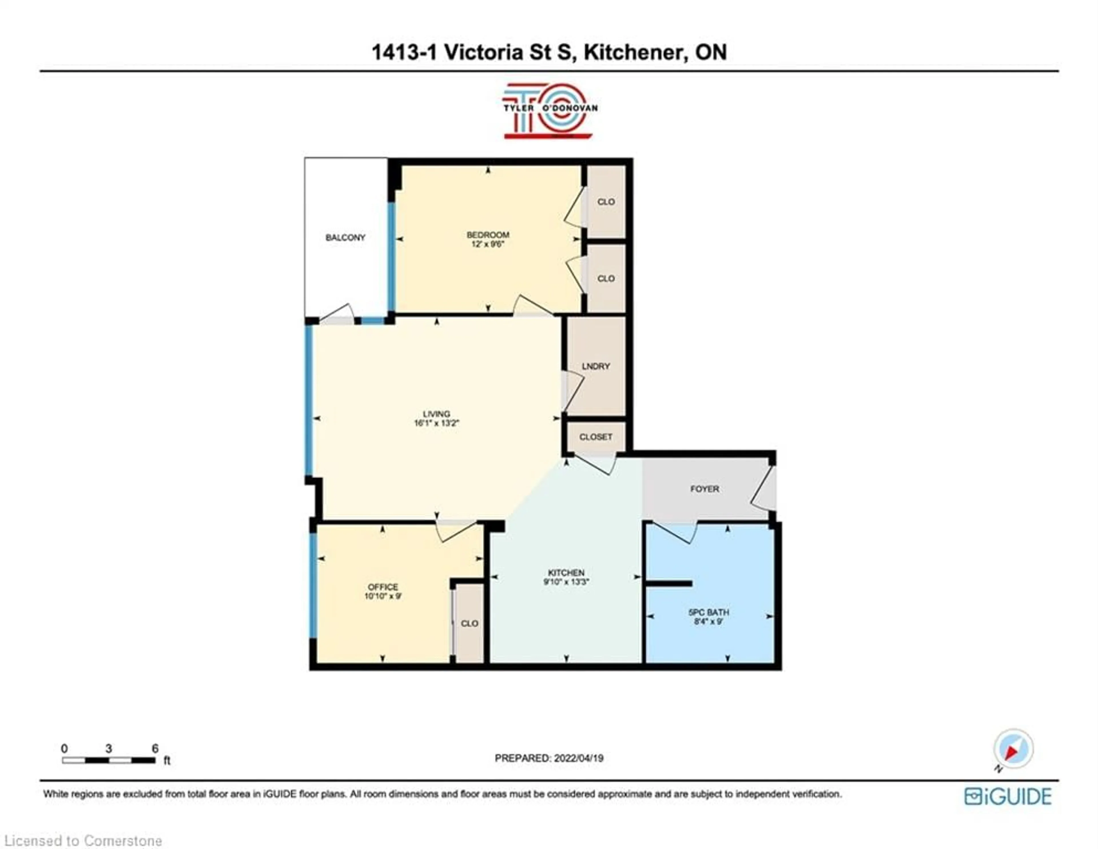 Floor plan for 1 Victoria St #1413, Kitchener Ontario N2G 0B5