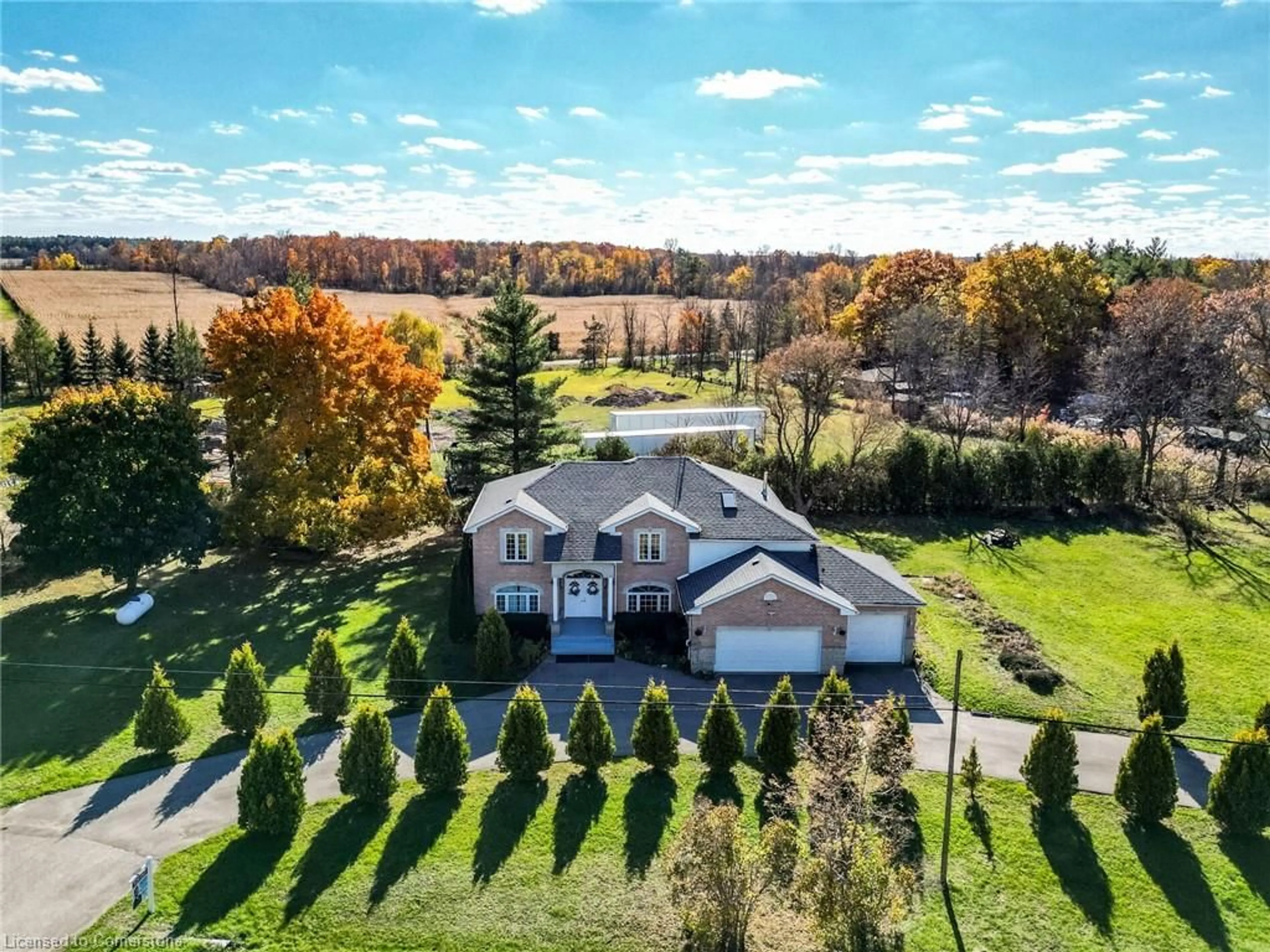 A pic from outside/outdoor area/front of a property/back of a property/a pic from drone, unknown for 891 Highway 8, Flamborough Ontario L9H 5E1