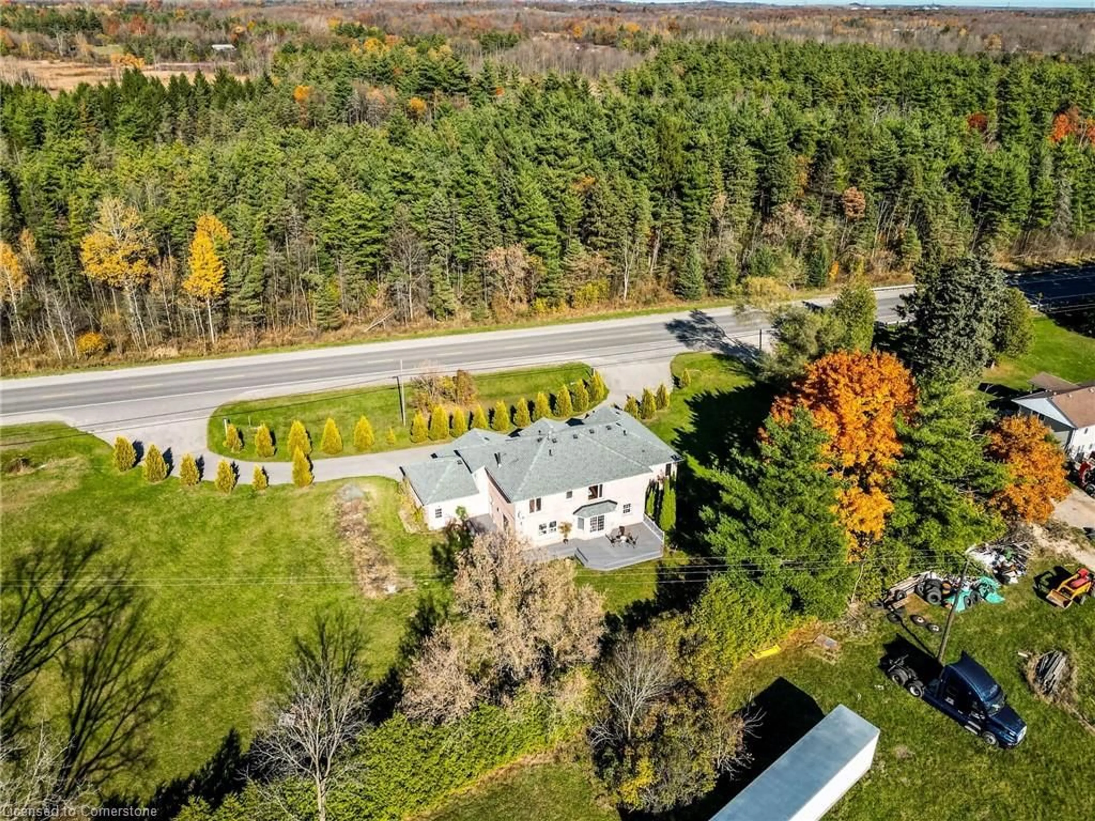 A pic from outside/outdoor area/front of a property/back of a property/a pic from drone, unknown for 891 Highway 8, Flamborough Ontario L9H 5E1