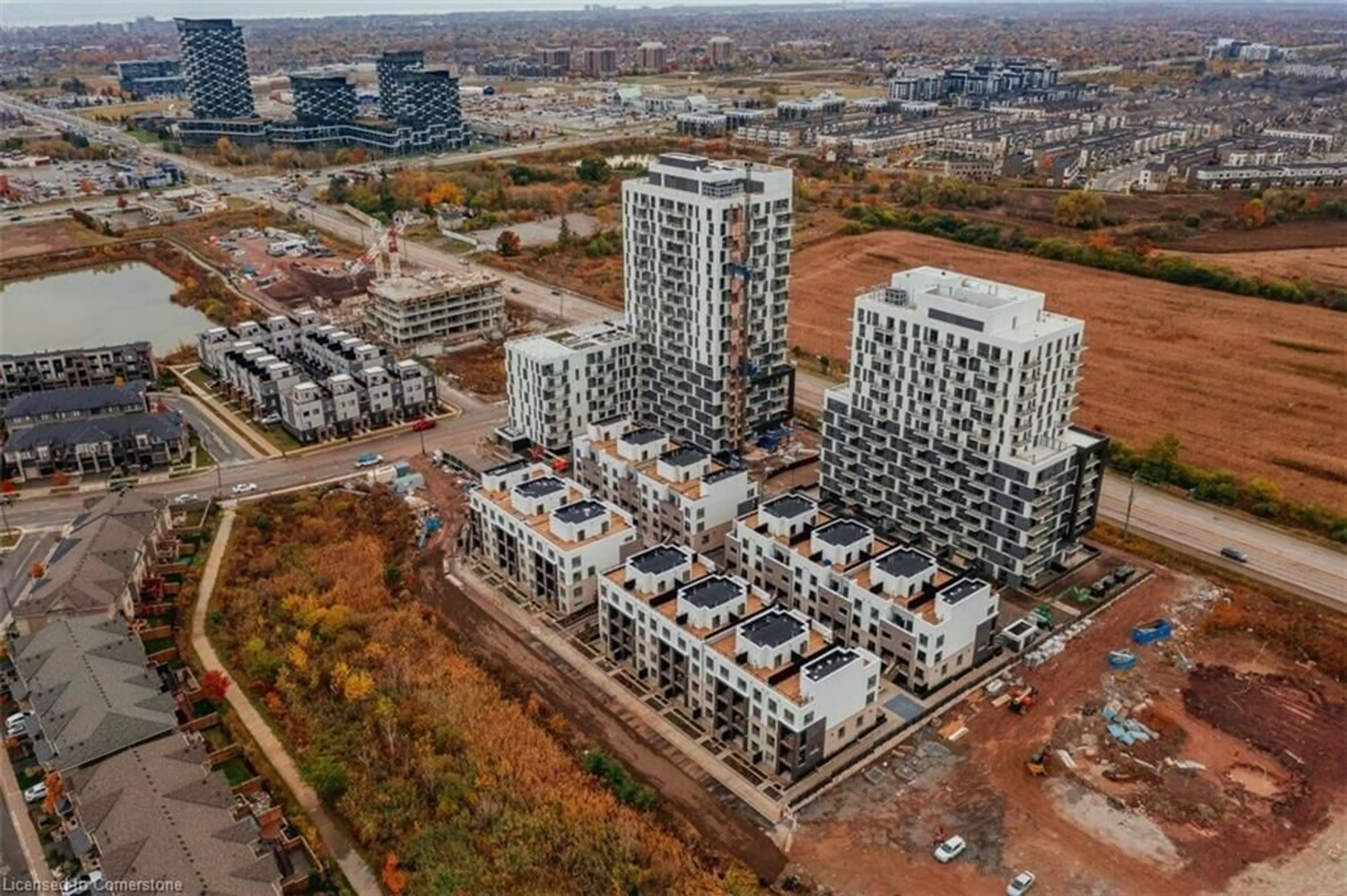 A pic from outside/outdoor area/front of a property/back of a property/a pic from drone, city buildings view from balcony for 349 Wheat Boom Dr, Oakville Ontario L6H 7X5