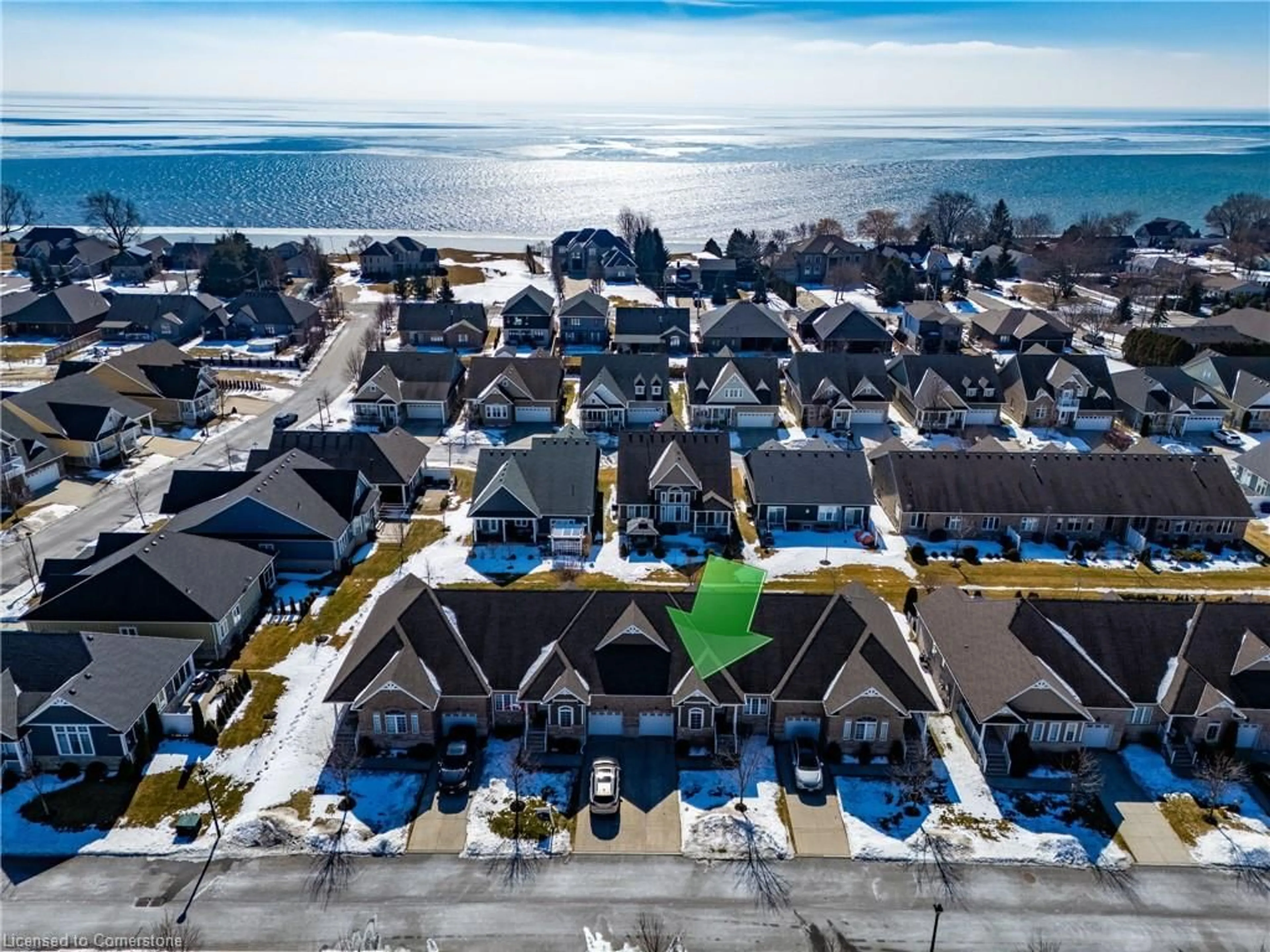 A pic from outside/outdoor area/front of a property/back of a property/a pic from drone, water/lake/river/ocean view for 19 Gamble Lane #76, Port Dover Ontario N0A 1N3