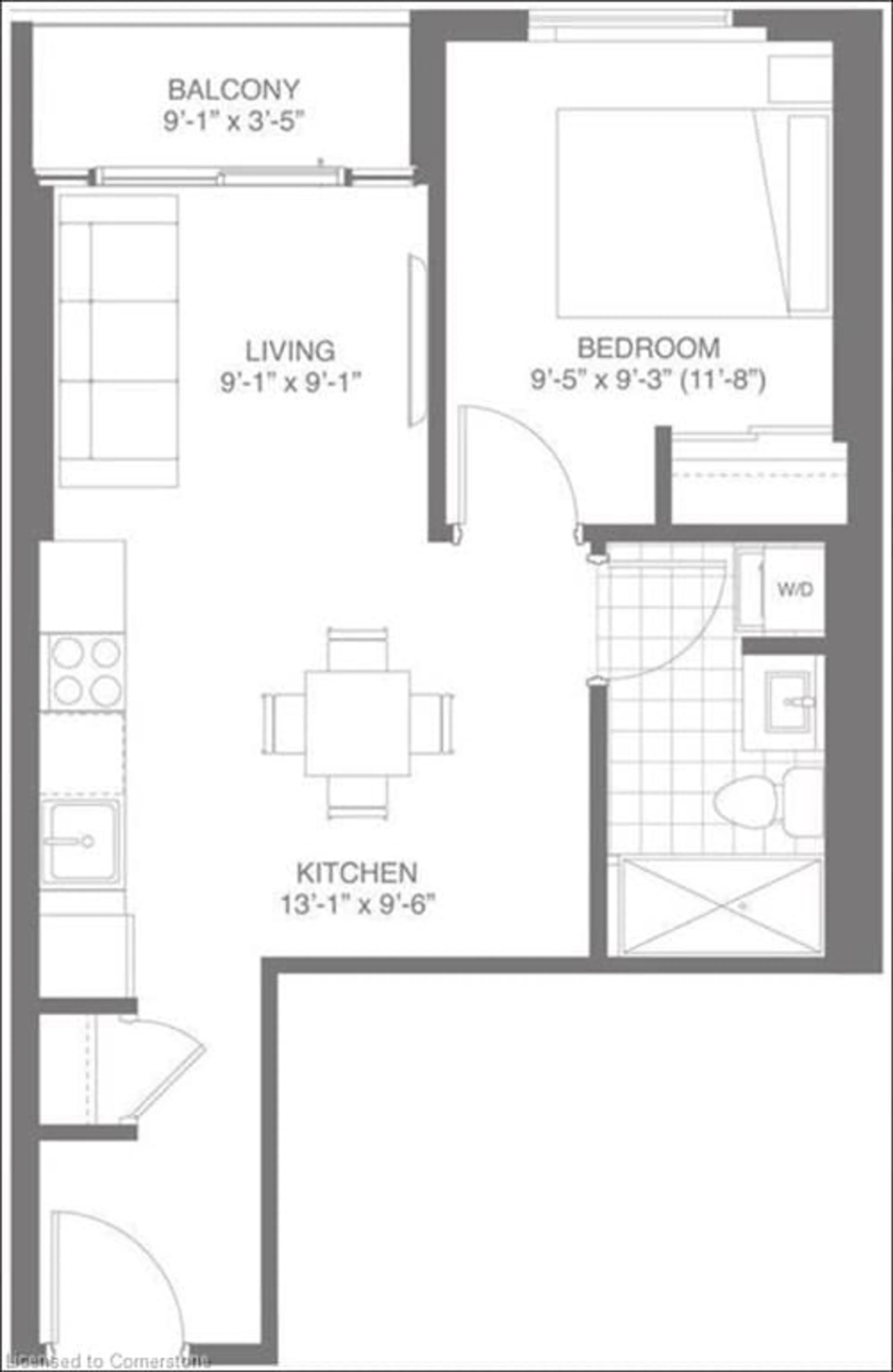 Floor plan for 60 Frederick St #2505, Kitchener Ontario N2H 0C7