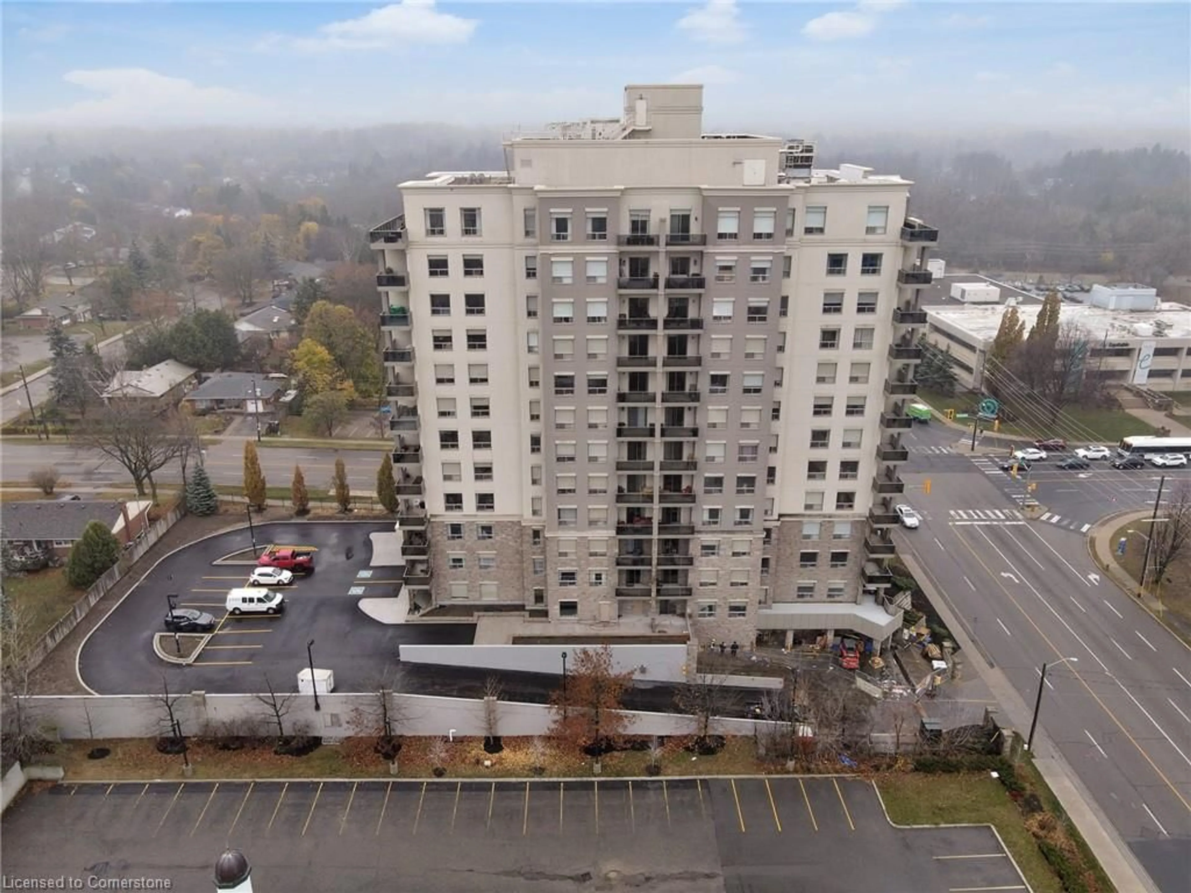 A pic from outside/outdoor area/front of a property/back of a property/a pic from drone, building for 223 Erb St #204, Waterloo Ontario N2L 0B3