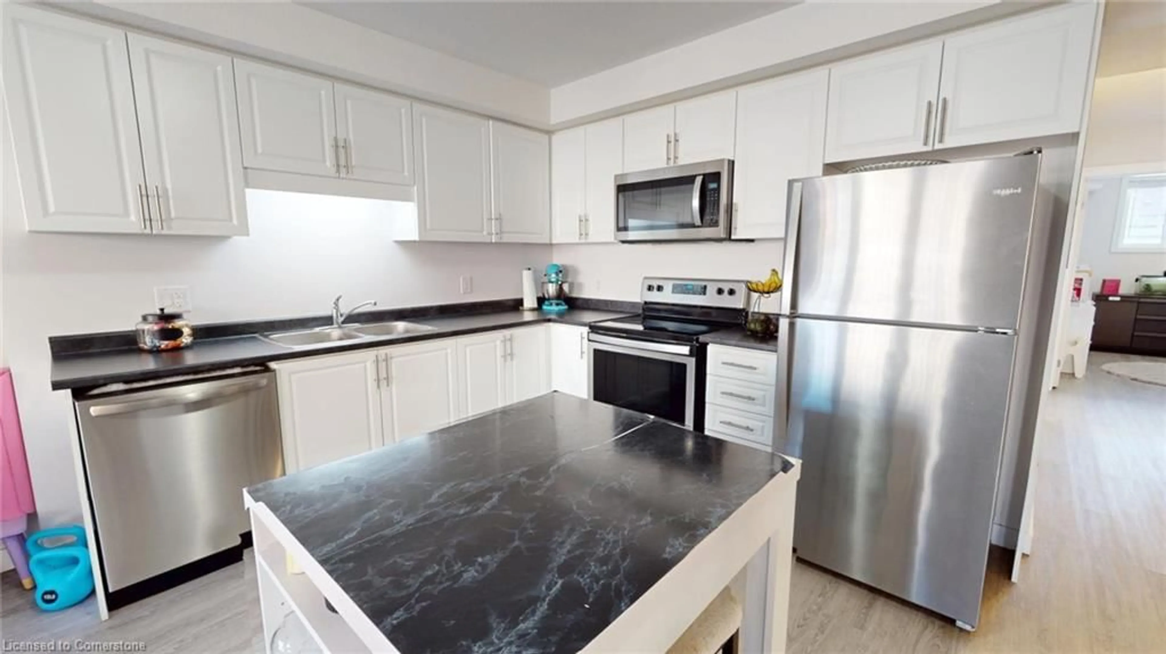 Standard kitchen, ceramic/tile floor for 160 Rochefort St #D11, Kitchener Ontario N2R 0L3