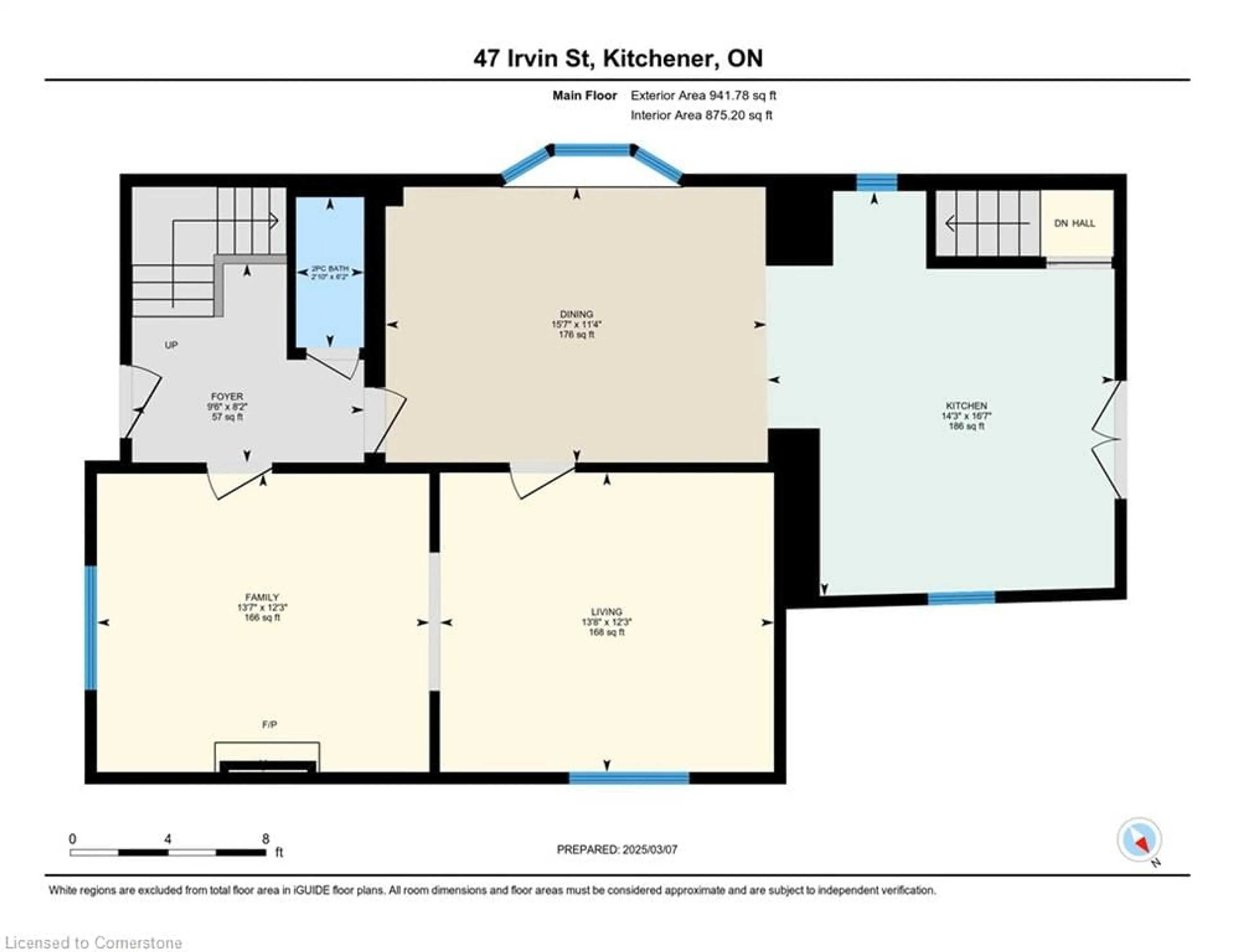 Floor plan for 47 Irvin St, Kitchener Ontario N2H 1K7