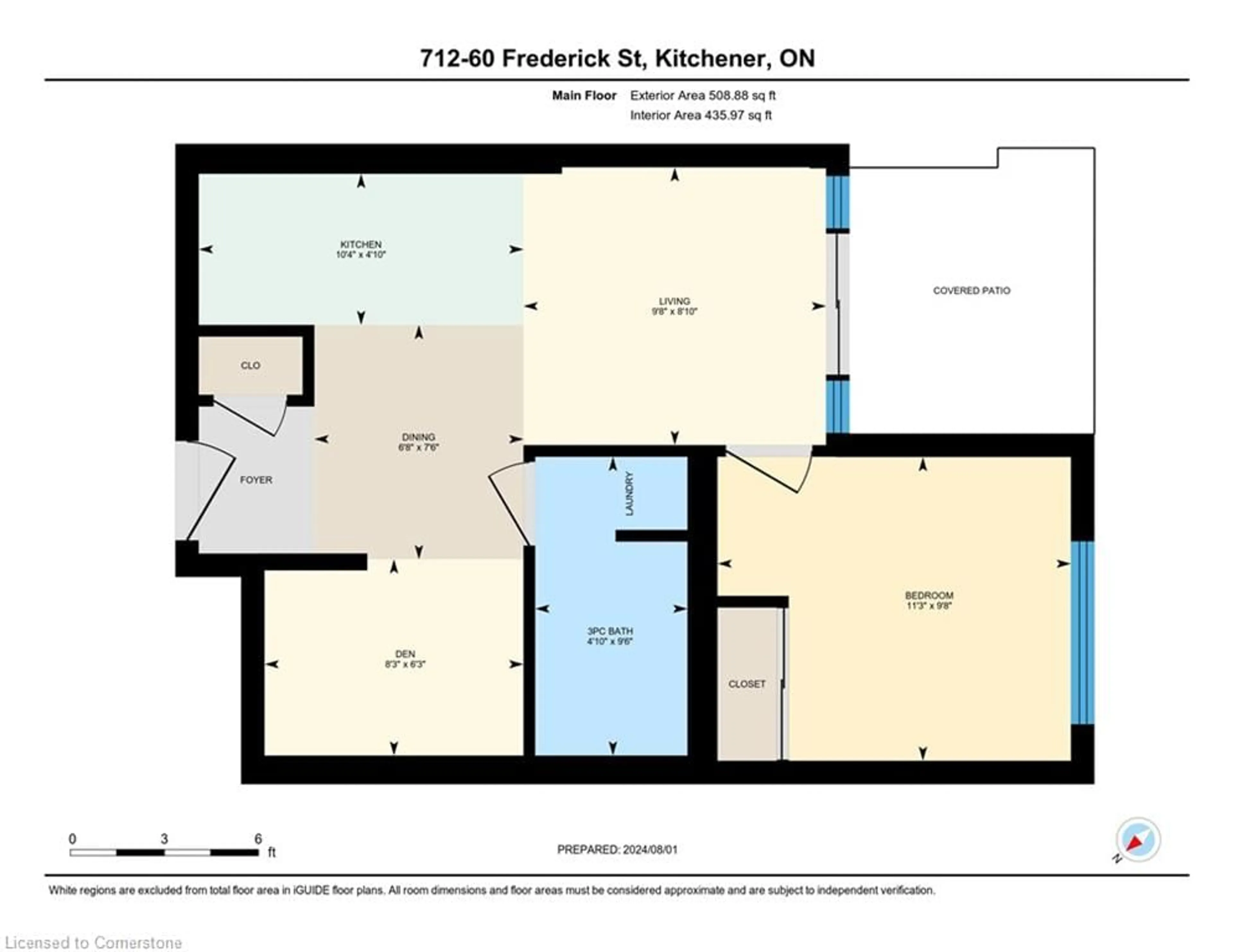 Floor plan for 60 Frederick St #712, Kitchener Ontario N2H 0C7