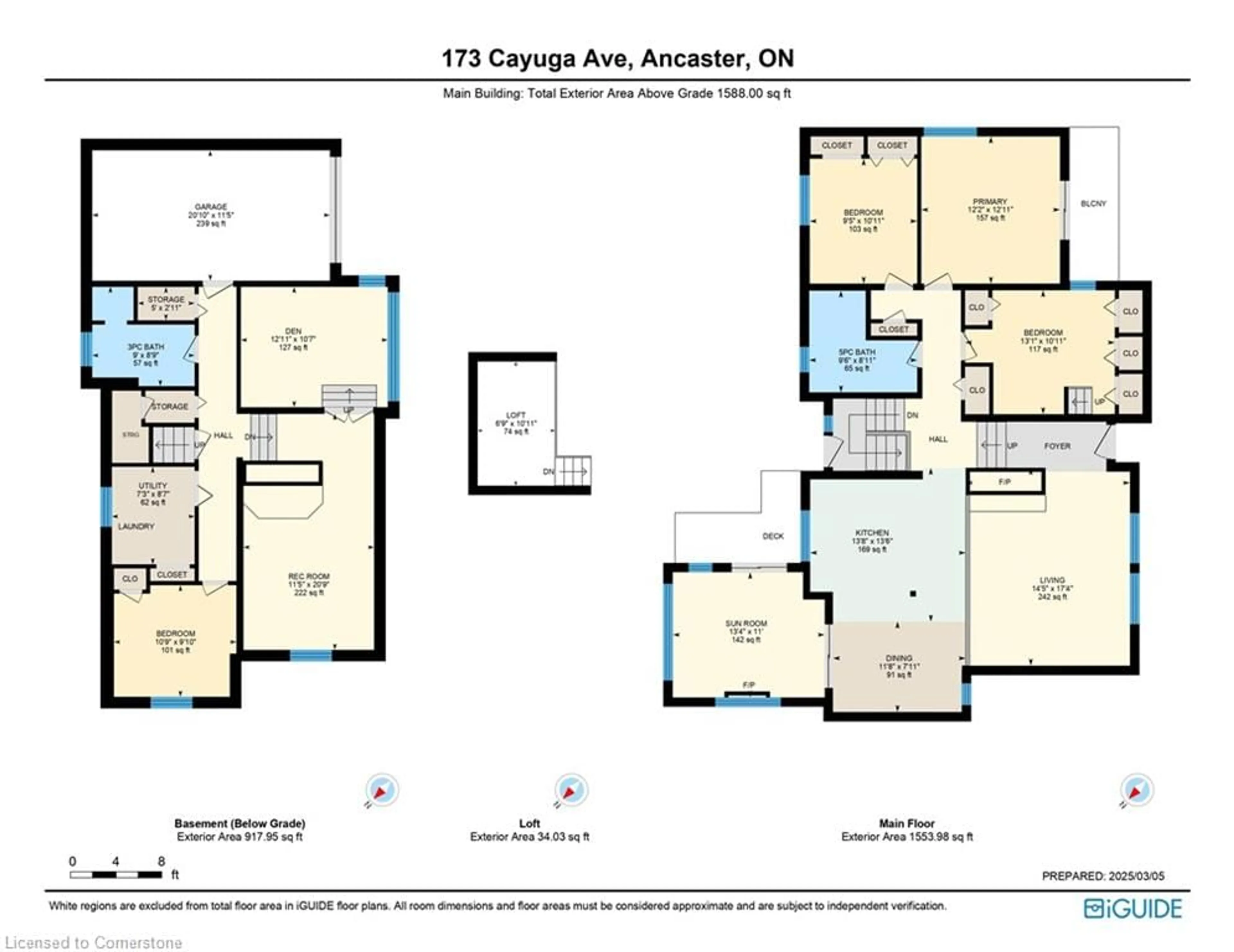 Floor plan for 173 Cayuga Ave, Ancaster Ontario L9G 3B3