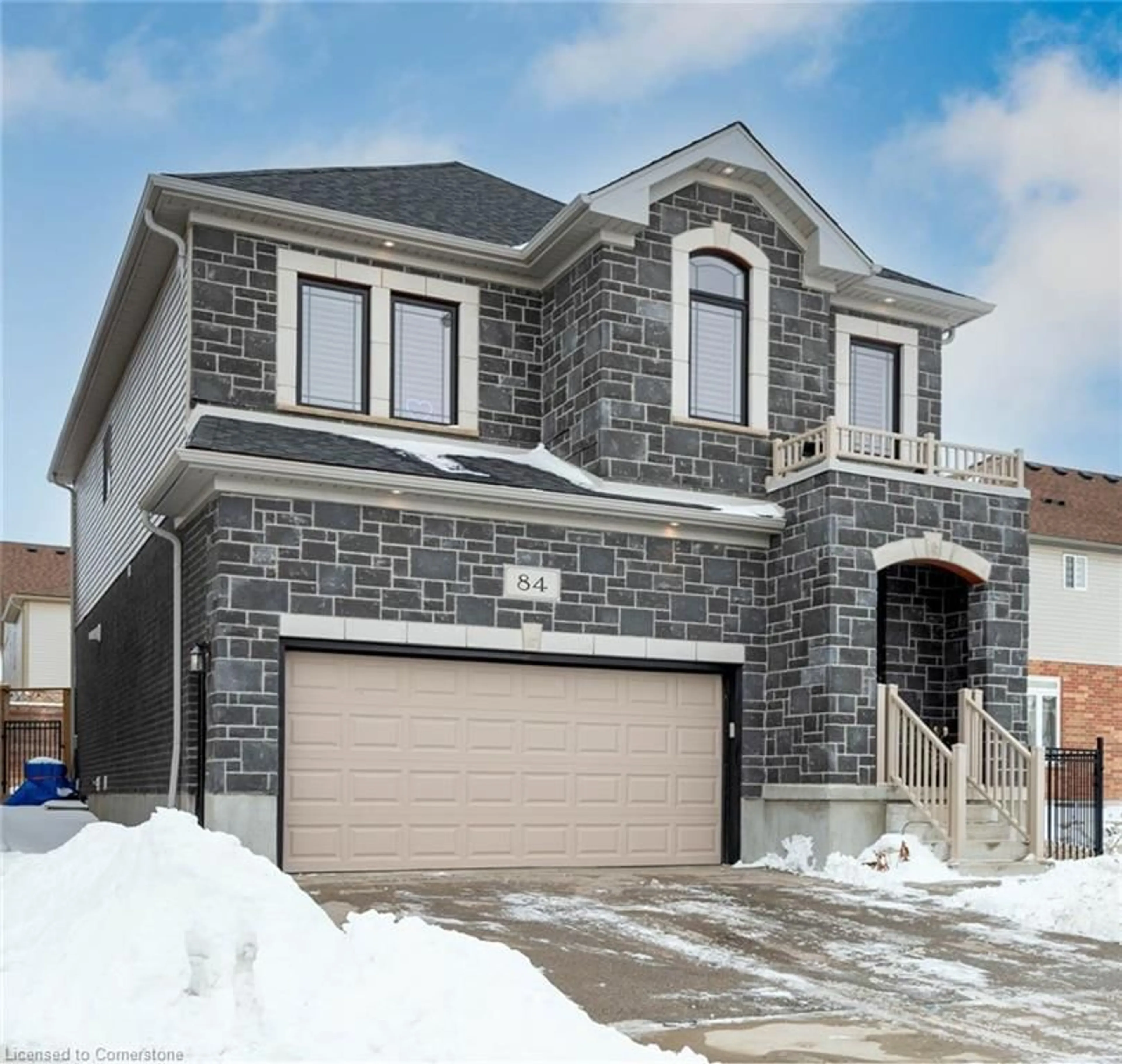 Home with brick exterior material, street for 84 Crosswinds Dr, Kitchener Ontario N2A 0J9