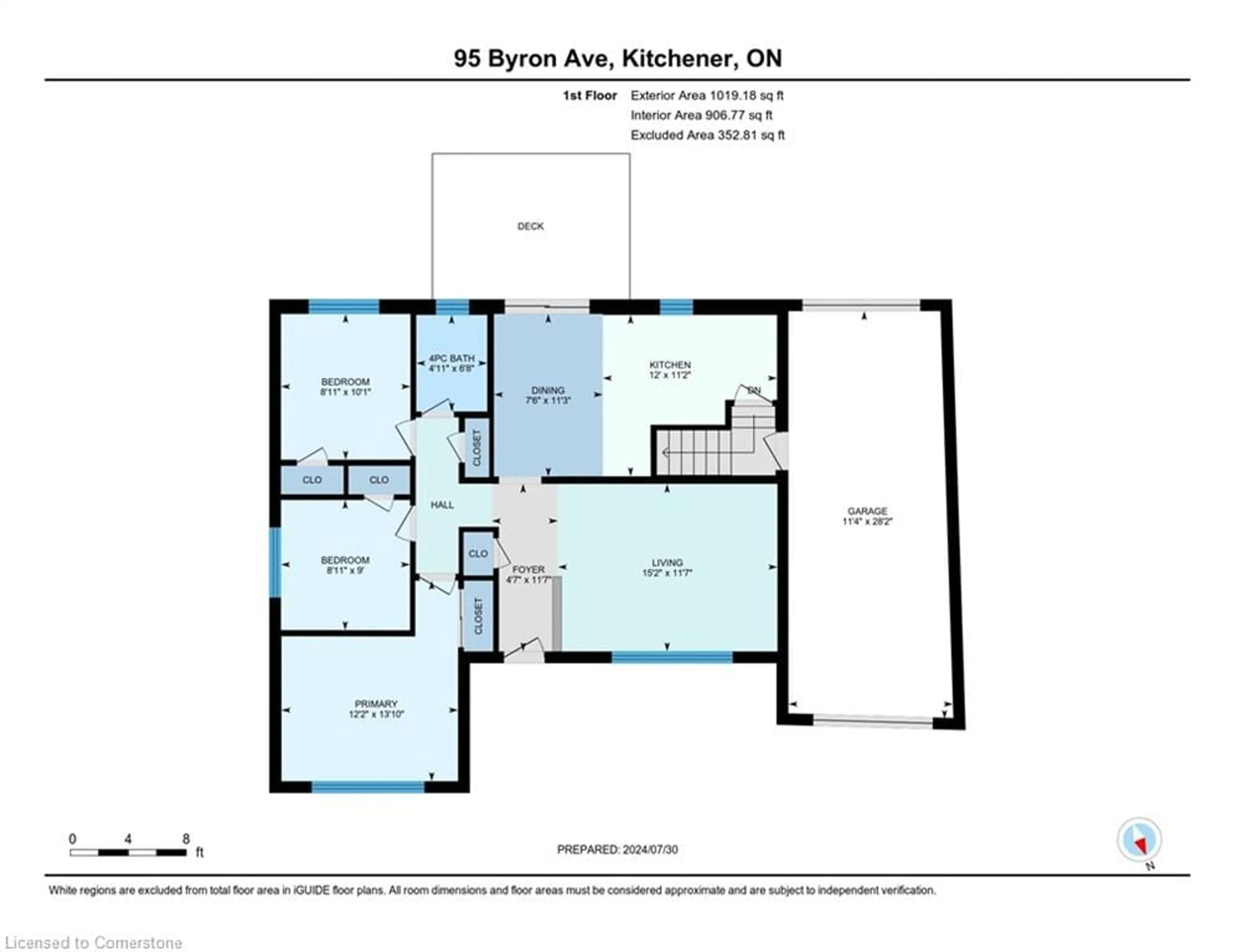 Floor plan for 95 Byron Ave, Kitchener Ontario N2C 1Z7