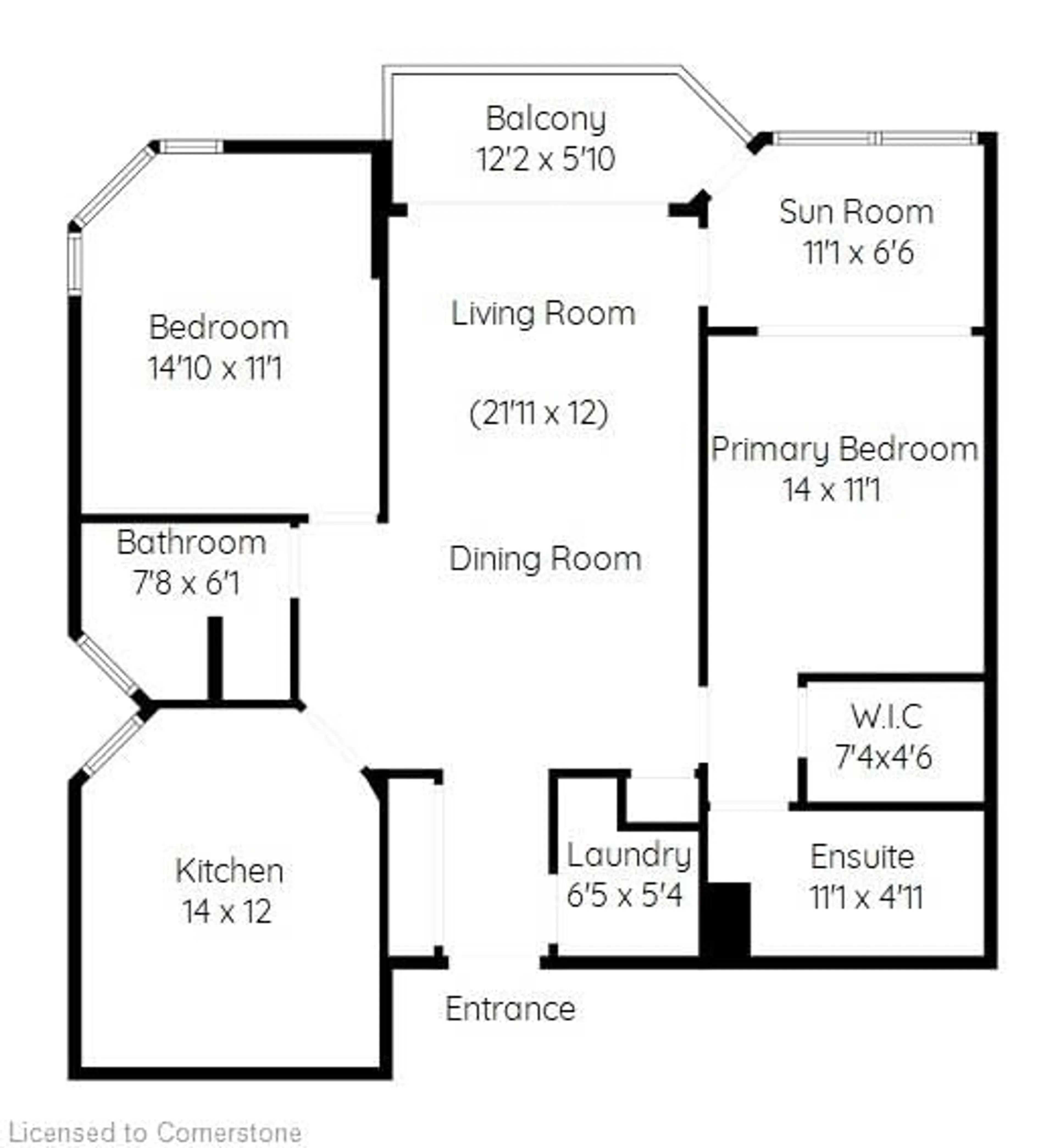 Floor plan for 5080 Pinedale Ave #609, Burlington Ontario L7L 5V7