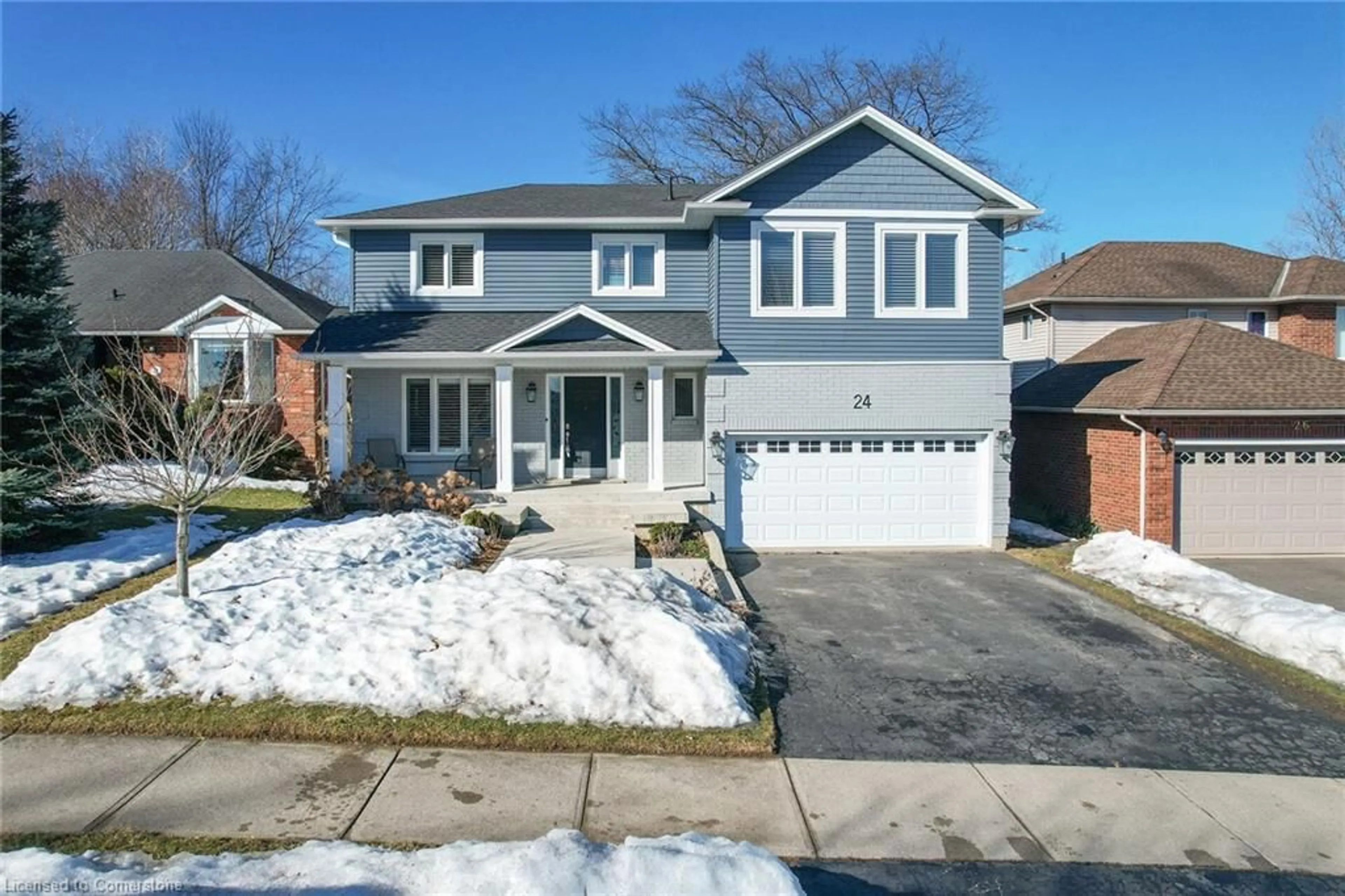 Home with brick exterior material, street for 24 Linington Trail, Dundas Ontario L9H 7A3