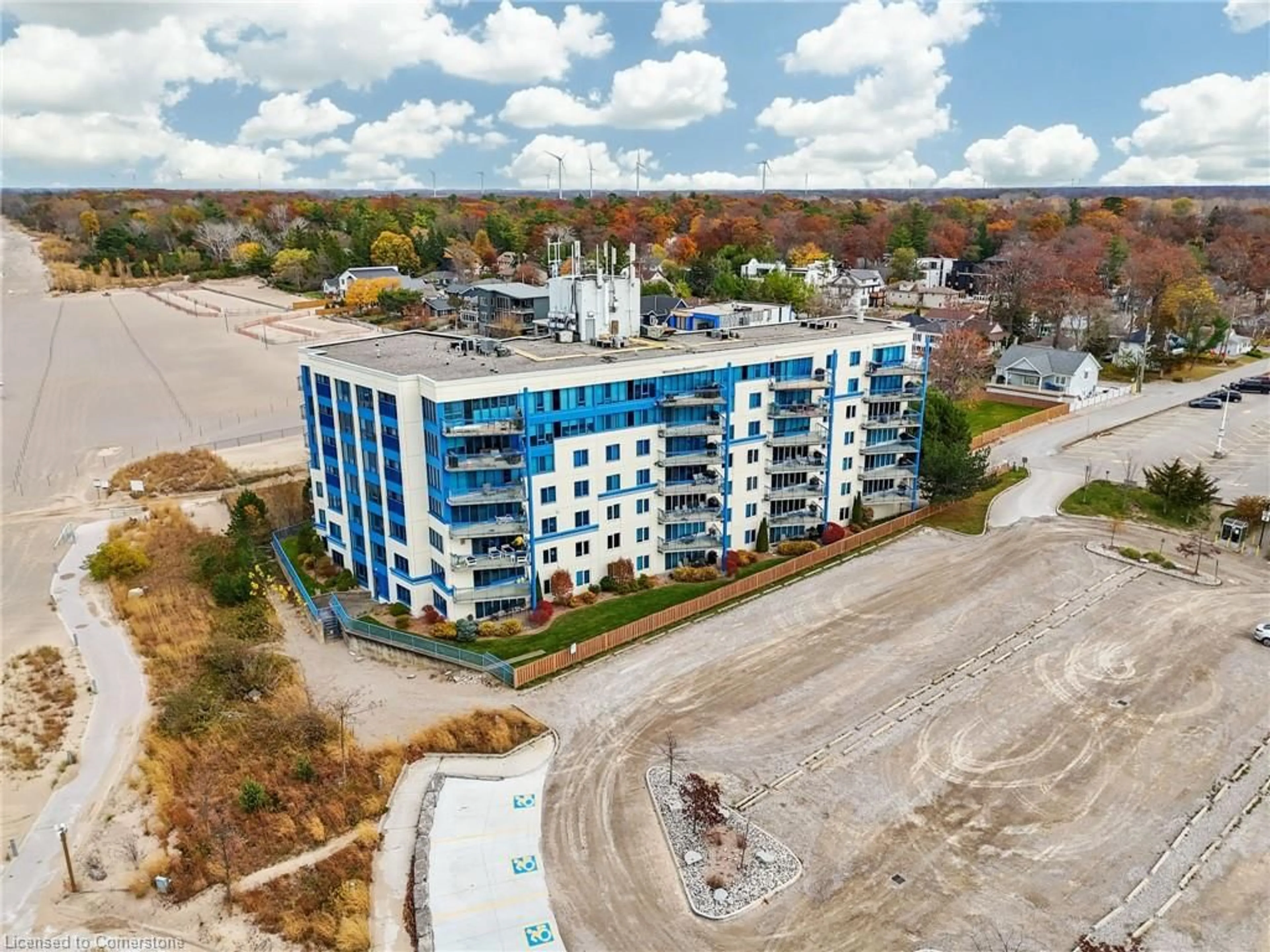 A pic from outside/outdoor area/front of a property/back of a property/a pic from drone, building for 9 Pine St #202, Grand Bend Ontario N0M 1T0