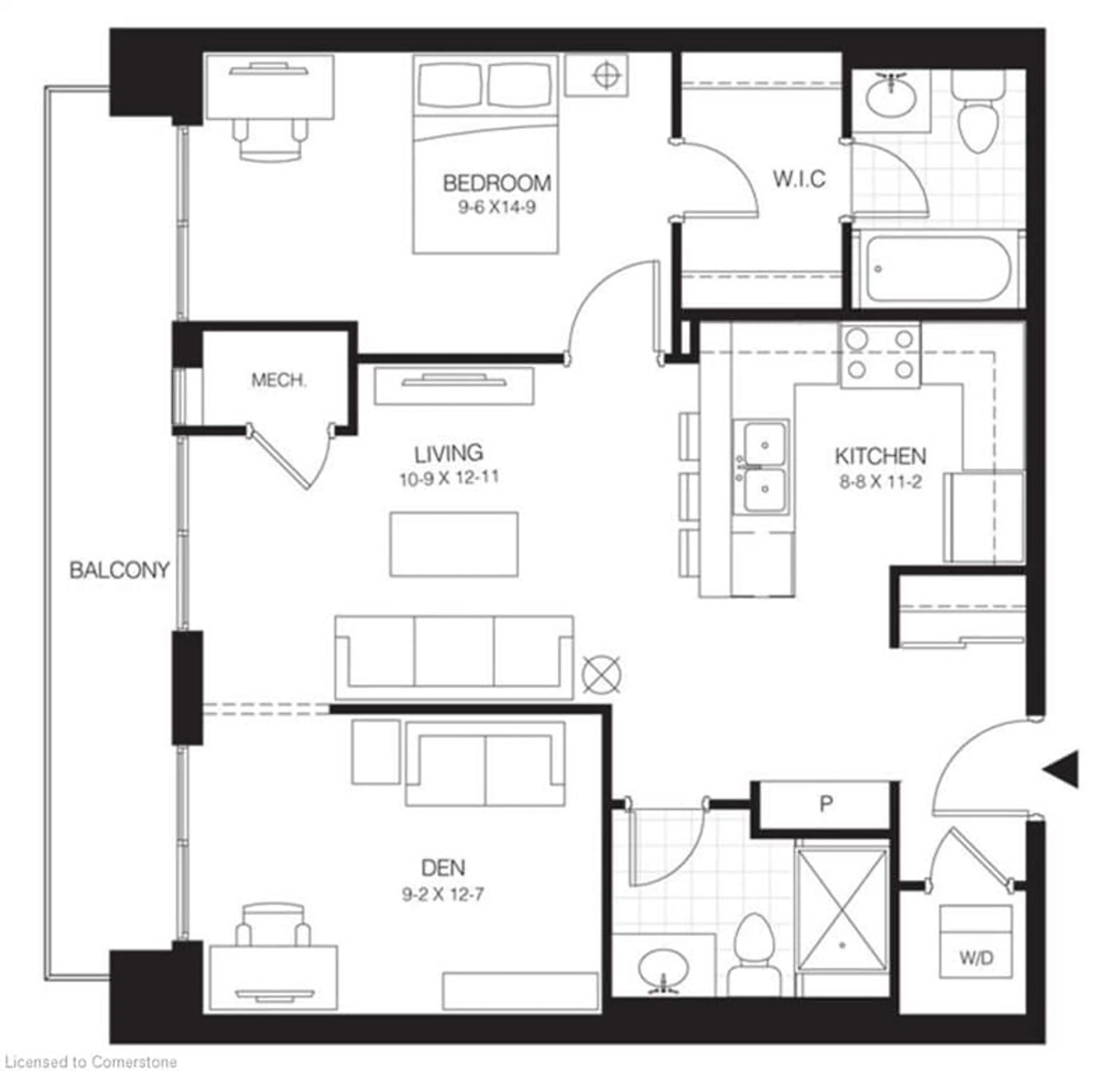 Floor plan for 62 Balsam St #H302, Waterloo Ontario N2L 3H2