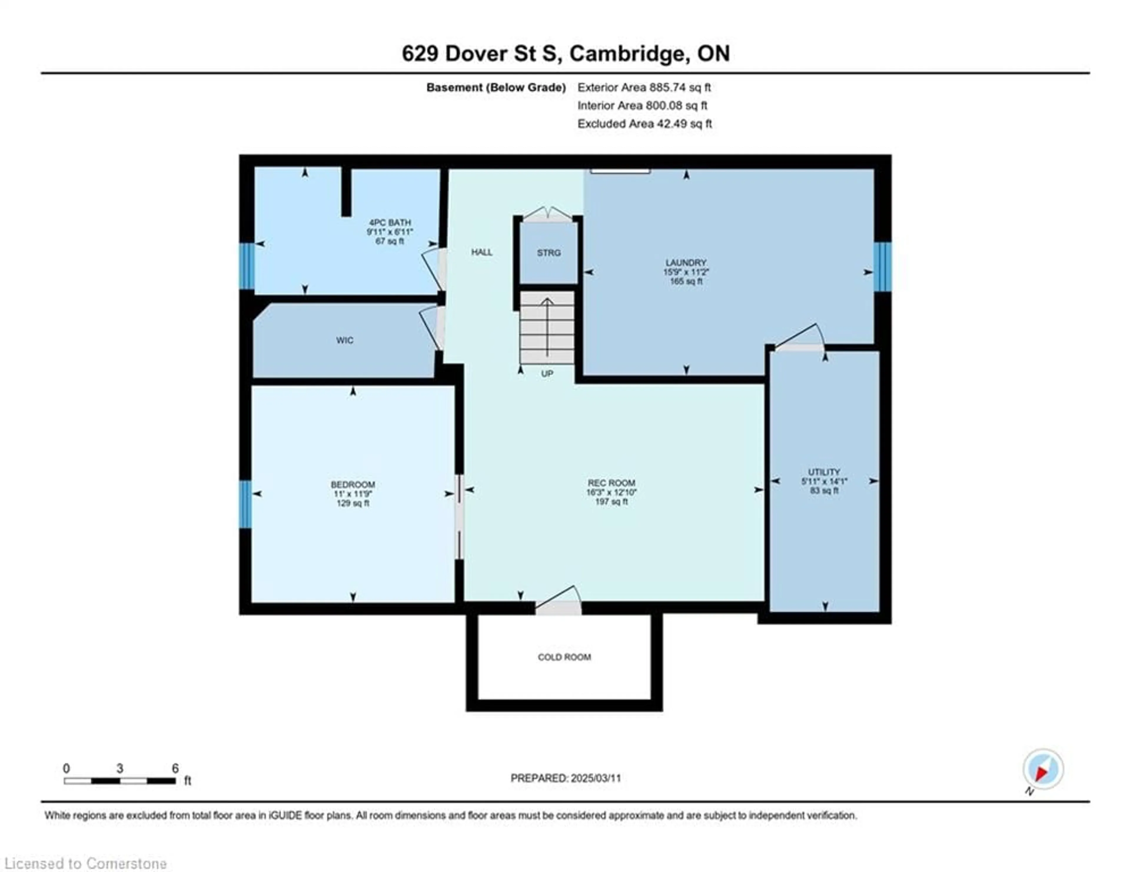 Floor plan for 629 Dover St, Cambridge Ontario N3H 1M4