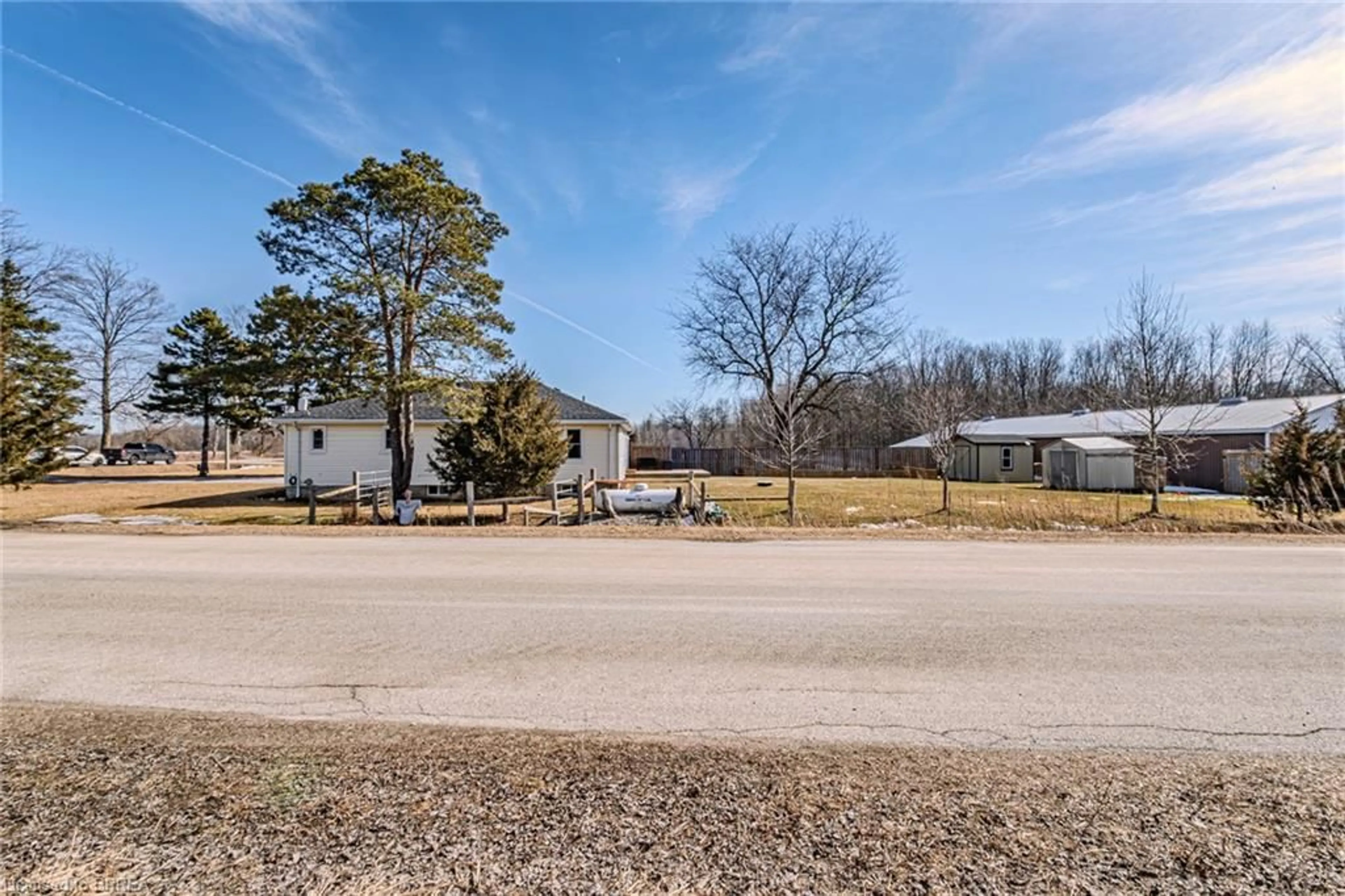 A pic from outside/outdoor area/front of a property/back of a property/a pic from drone, street for 123 Hatchley Rd, Harley Ontario N0E 1E0