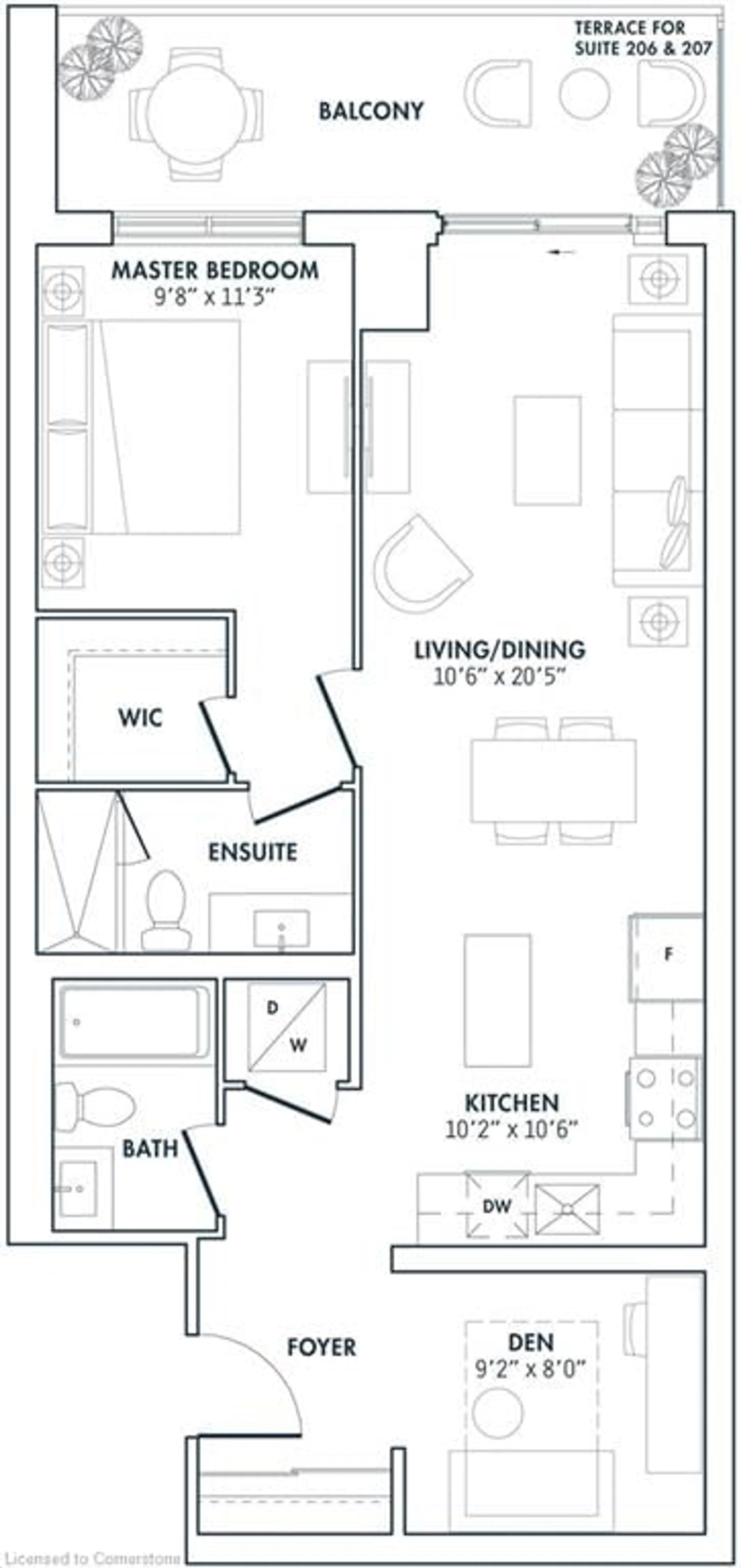 Floor plan for 385 Winston Rd #207, Grimsby Ontario L3M 0J3