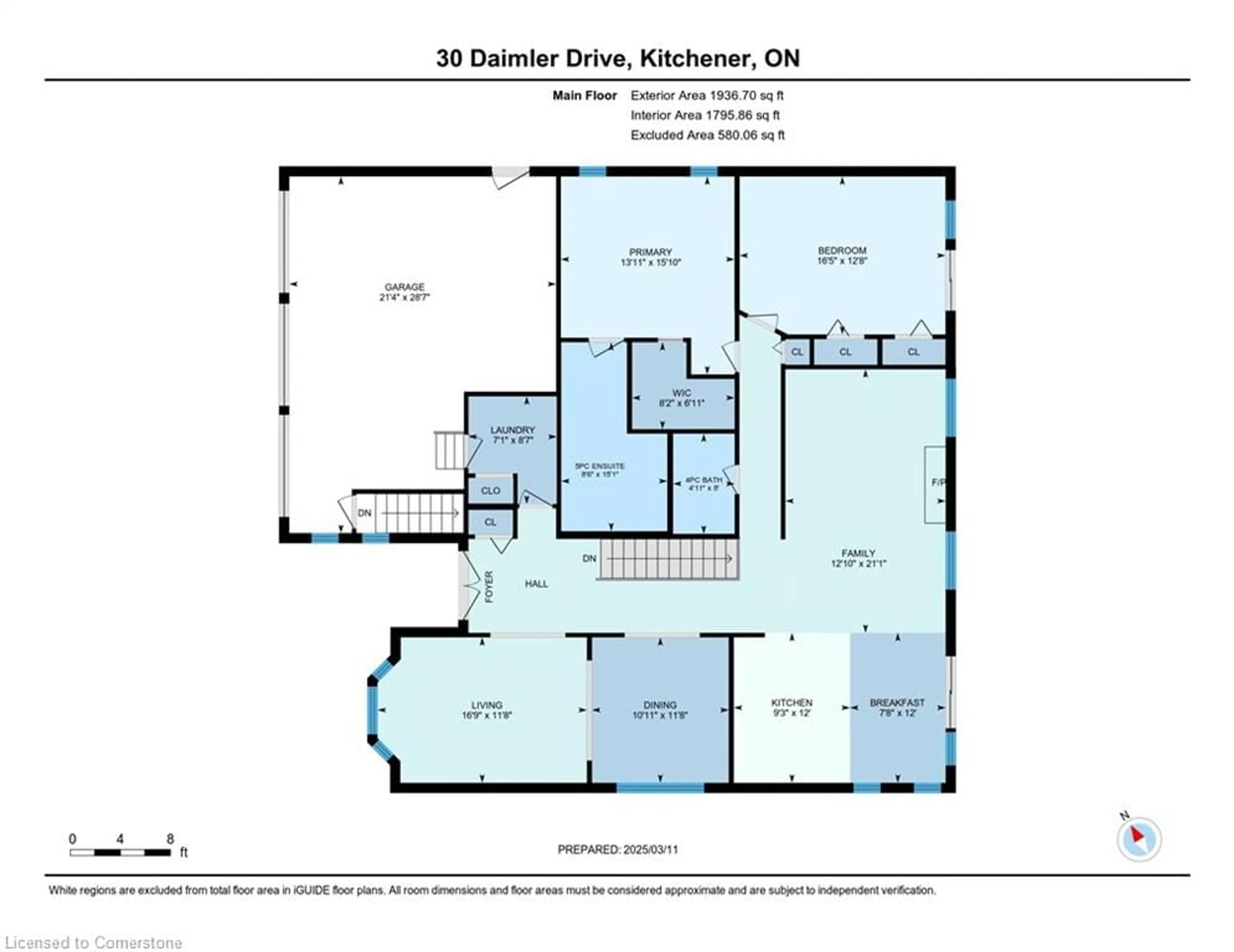 Floor plan for 30 Daimler Dr, Kitchener Ontario N2A 3W2