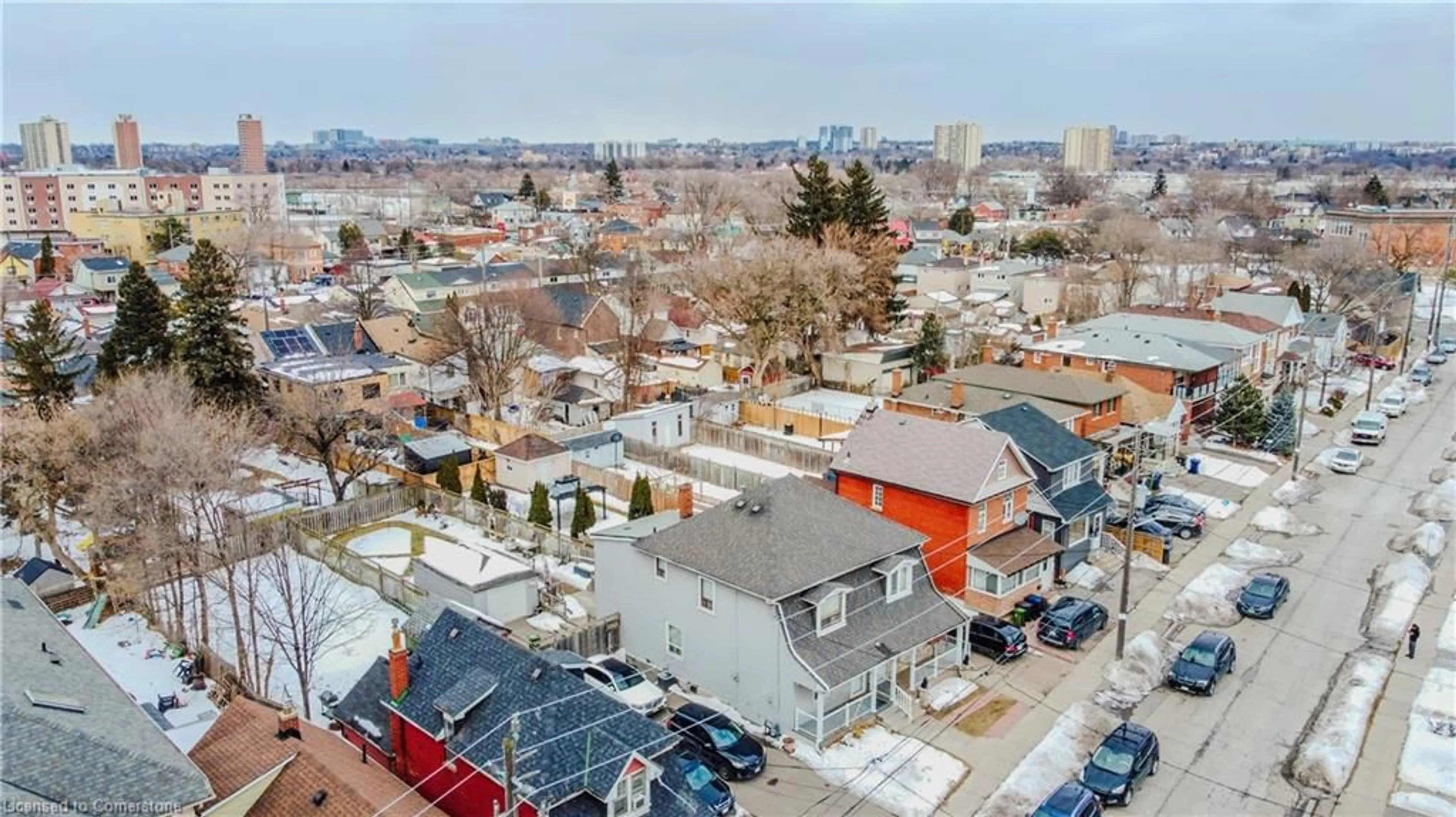 A pic from outside/outdoor area/front of a property/back of a property/a pic from drone, city buildings view from balcony for 24 Goldwin Ave, York Ontario M6M 2C4