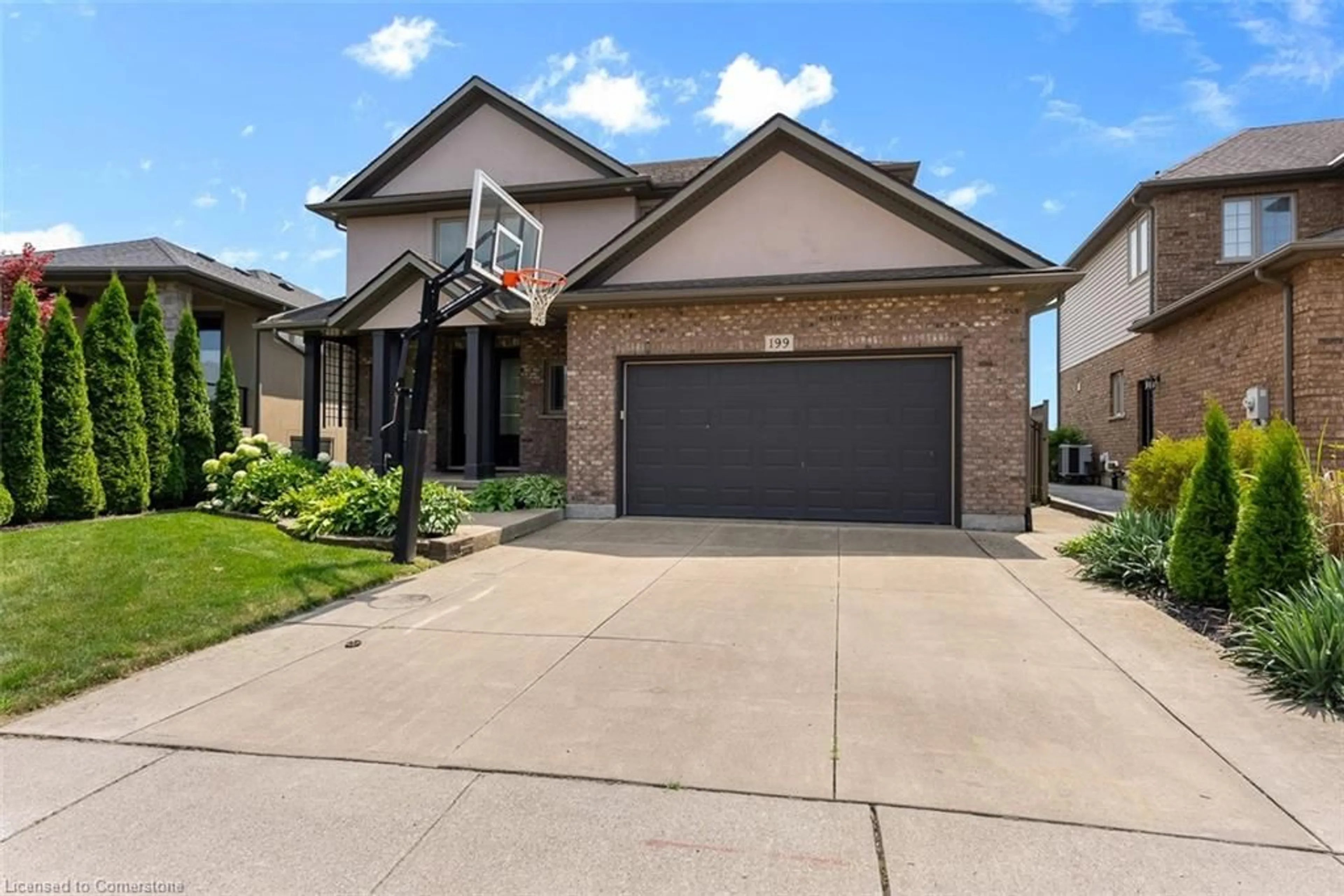 Home with brick exterior material, street for 199 Tuliptree Rd, Thorold Ontario L2V 0A4