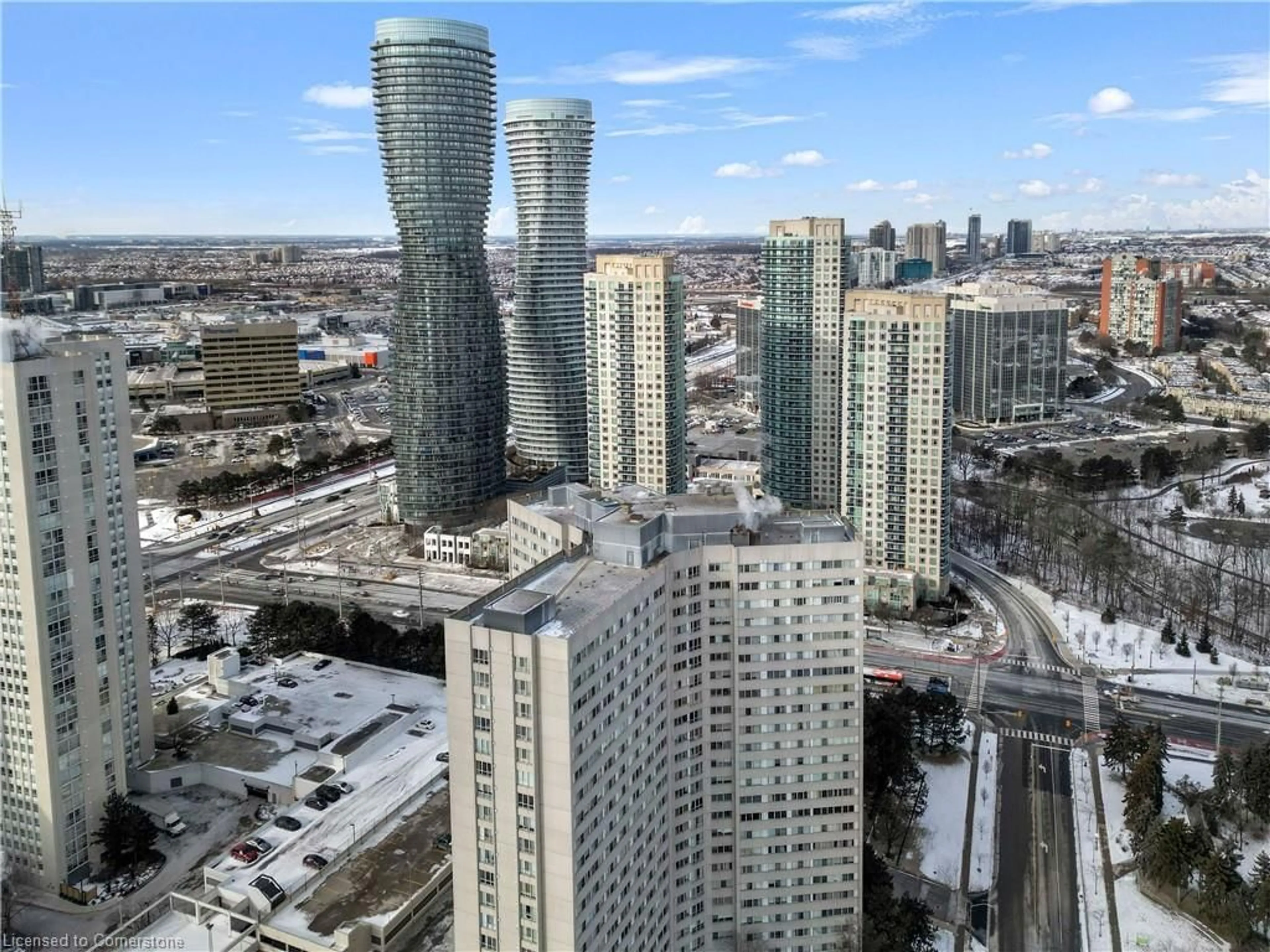 A pic from outside/outdoor area/front of a property/back of a property/a pic from drone, city buildings view from balcony for 3700 Kaneff Cres #Ph06, Mississauga Ontario L5A 4B8